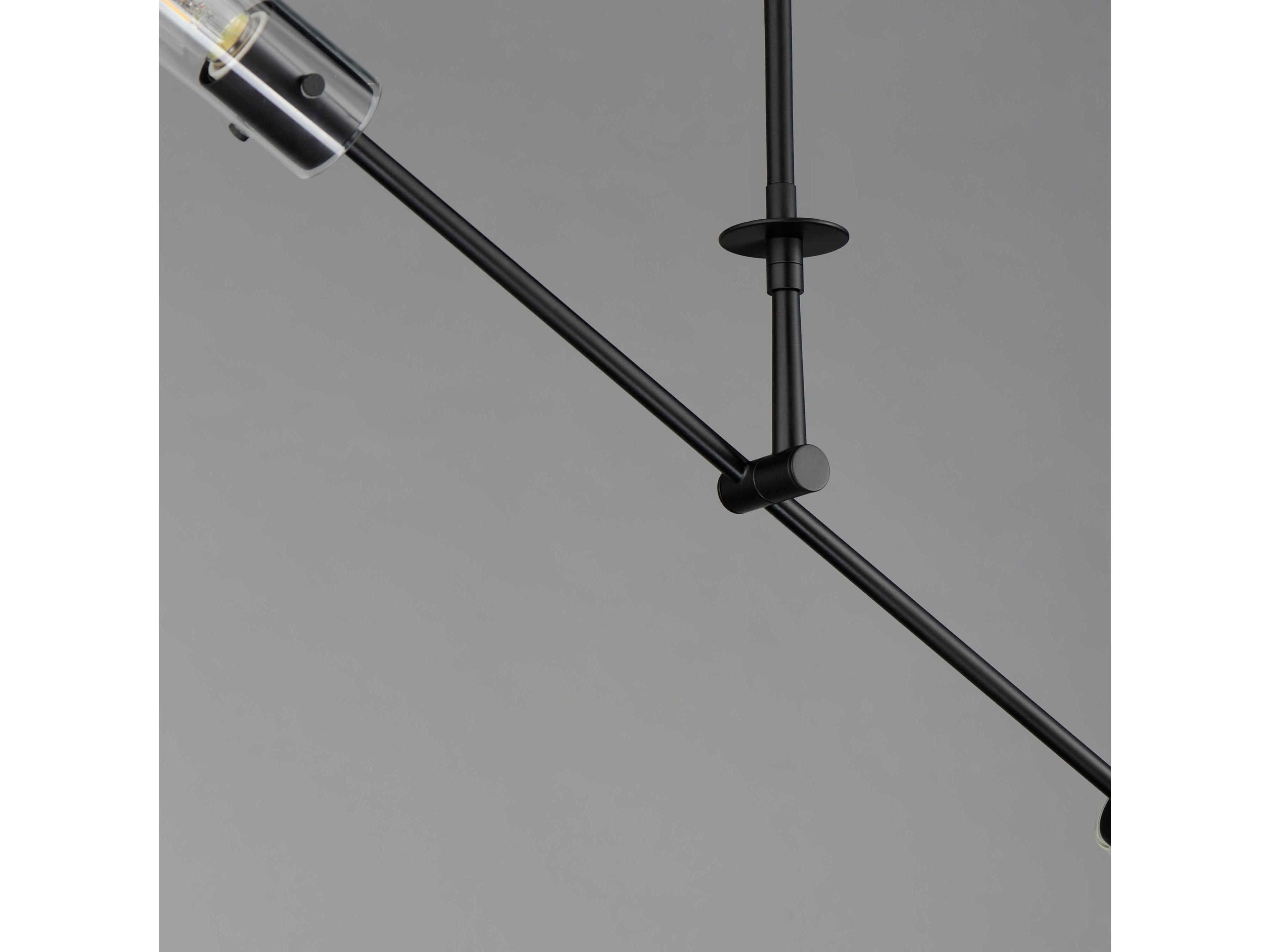 Maxim Lighting Equilibrium 2-Light Black Glass LED Cylinder Linear Island Pendant