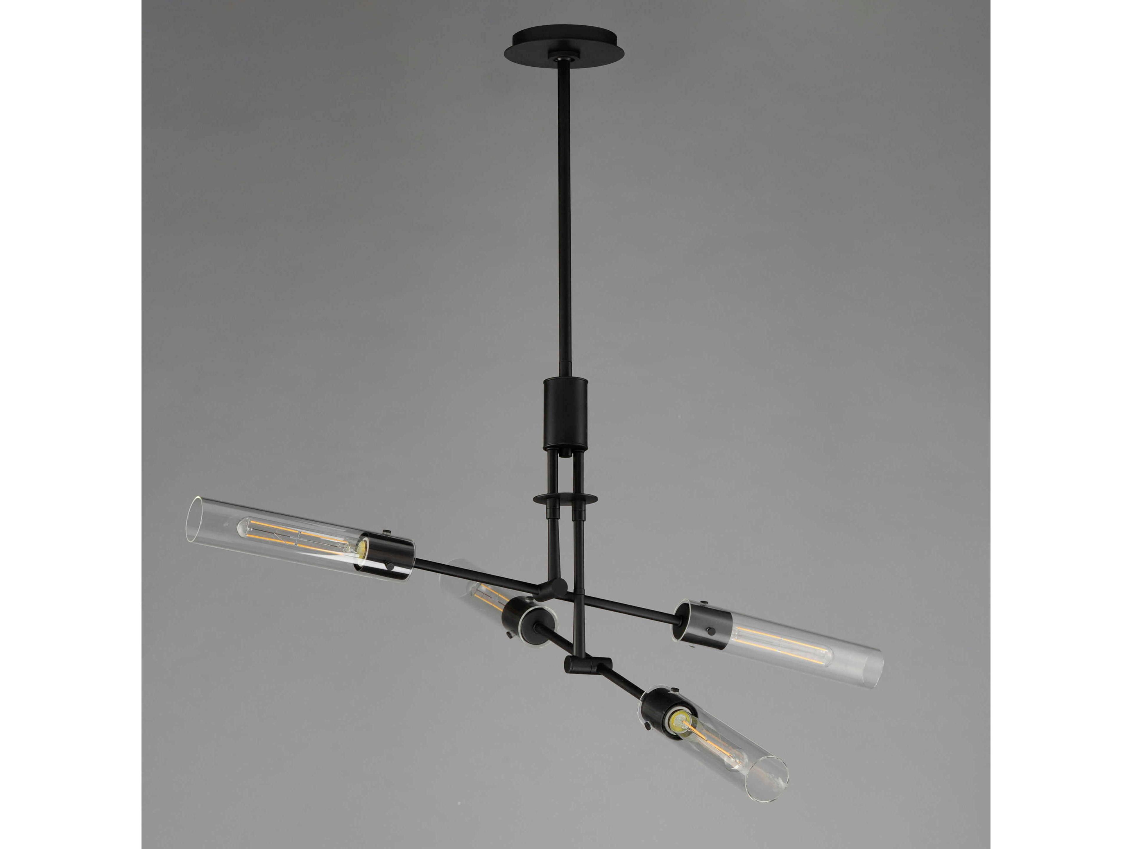 Maxim Lighting Equilibrium 4-Light Black Glass LED Cylinder Linear Pendant