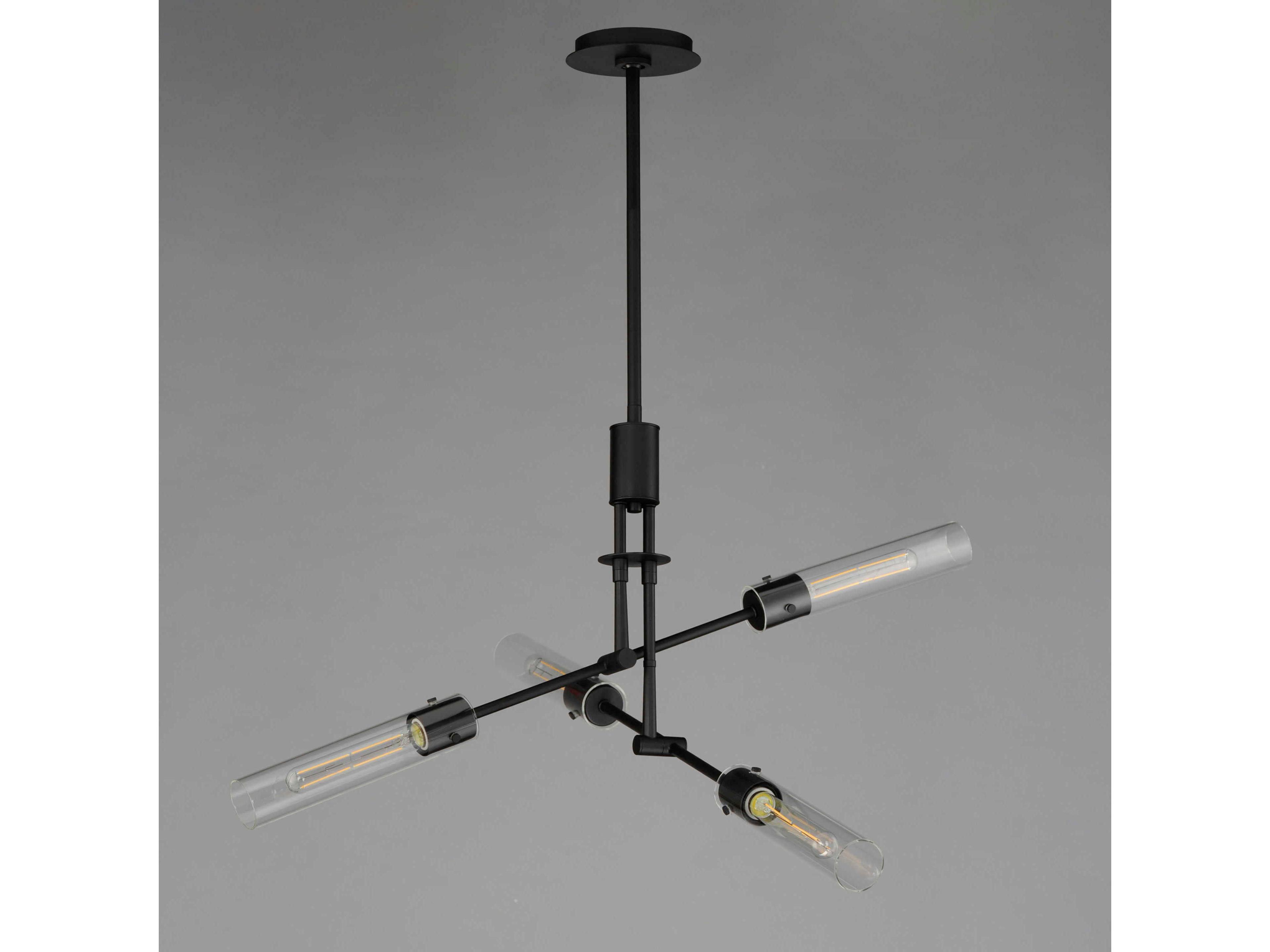 Maxim Lighting Equilibrium 4-Light Black Glass LED Cylinder Linear Pendant