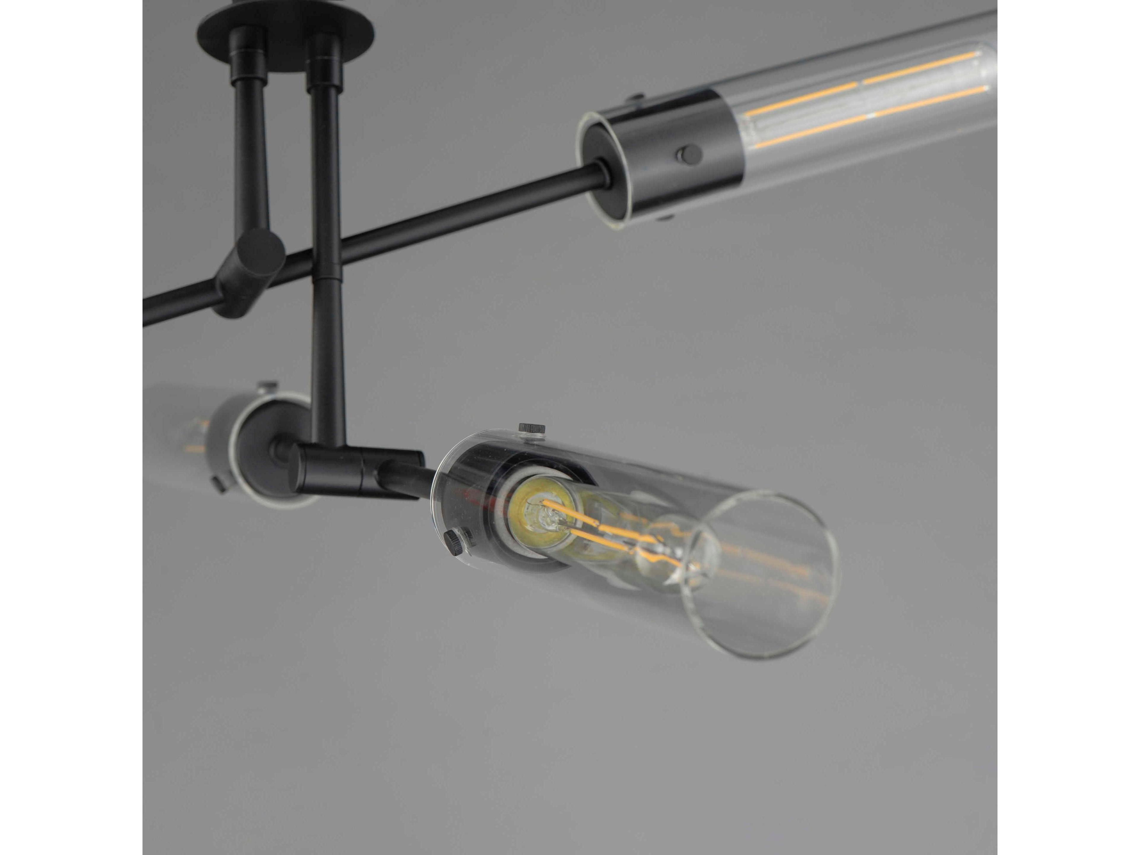 Maxim Lighting Equilibrium 4-Light Black Glass LED Cylinder Linear Pendant