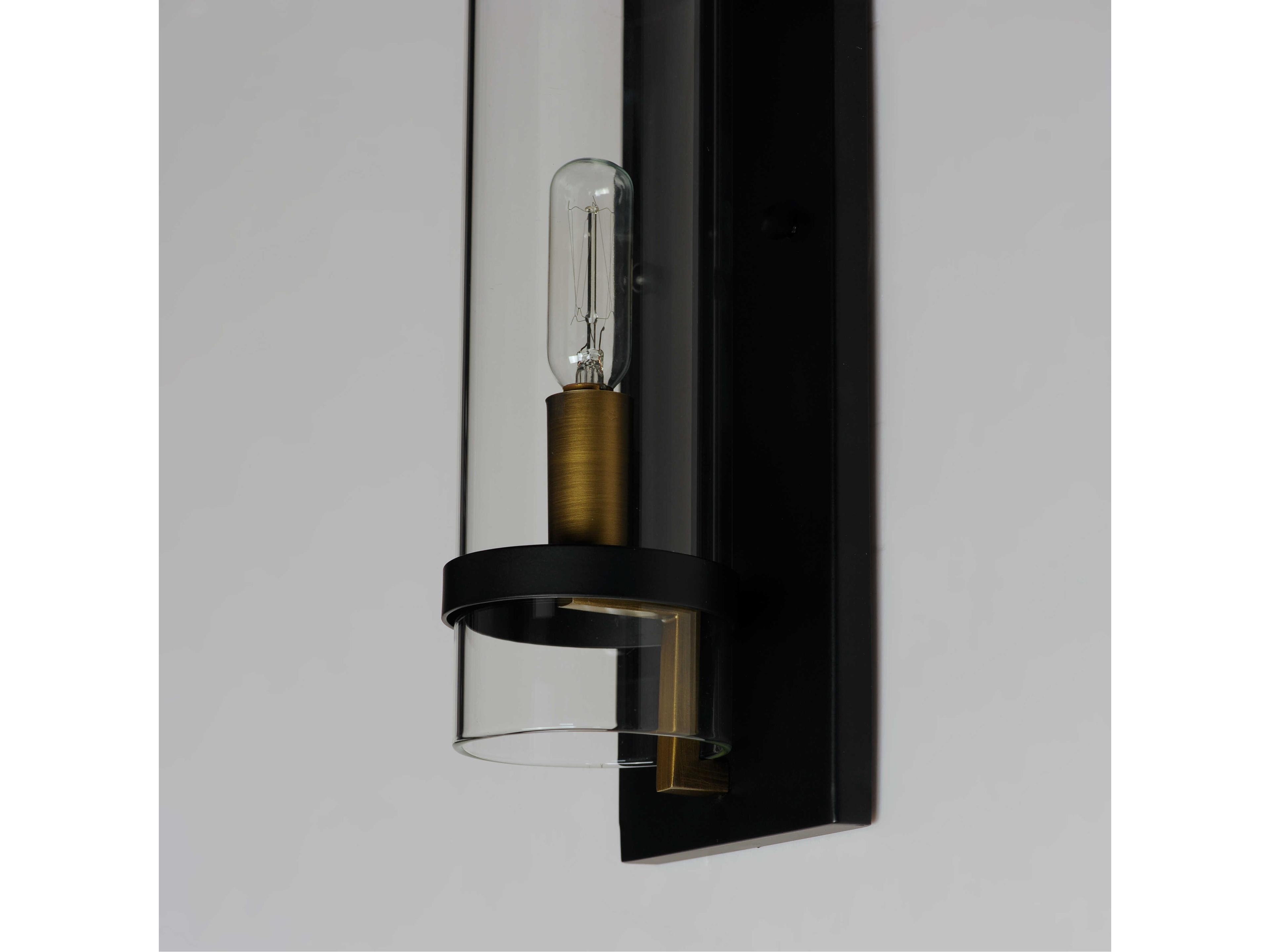 Maxim Lighting Capitol 1-Light Black Antique Brass Glass Wall Sconce