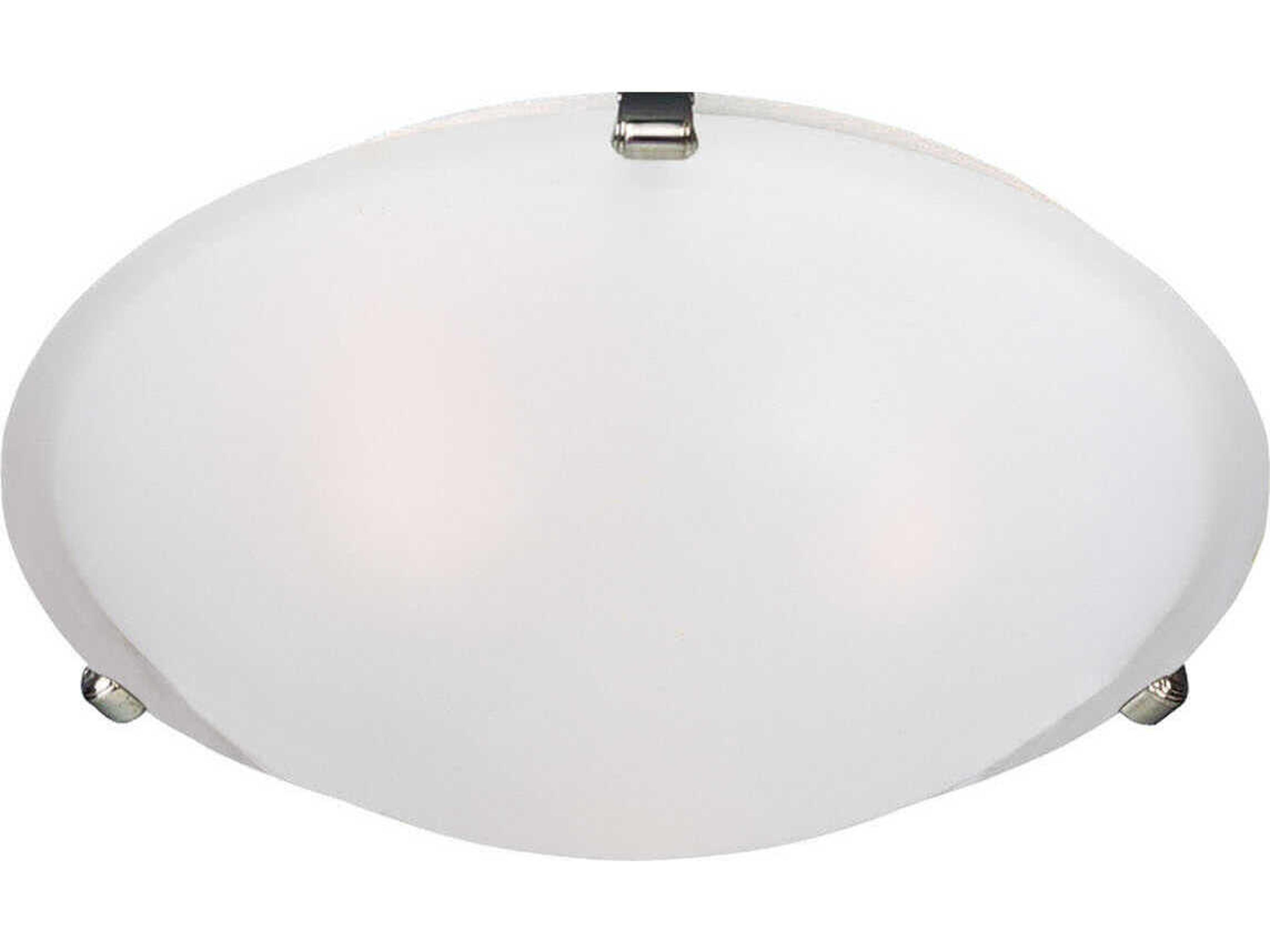 Malaga 2-Light Satin Nickel Glass Bowl Flush Mount