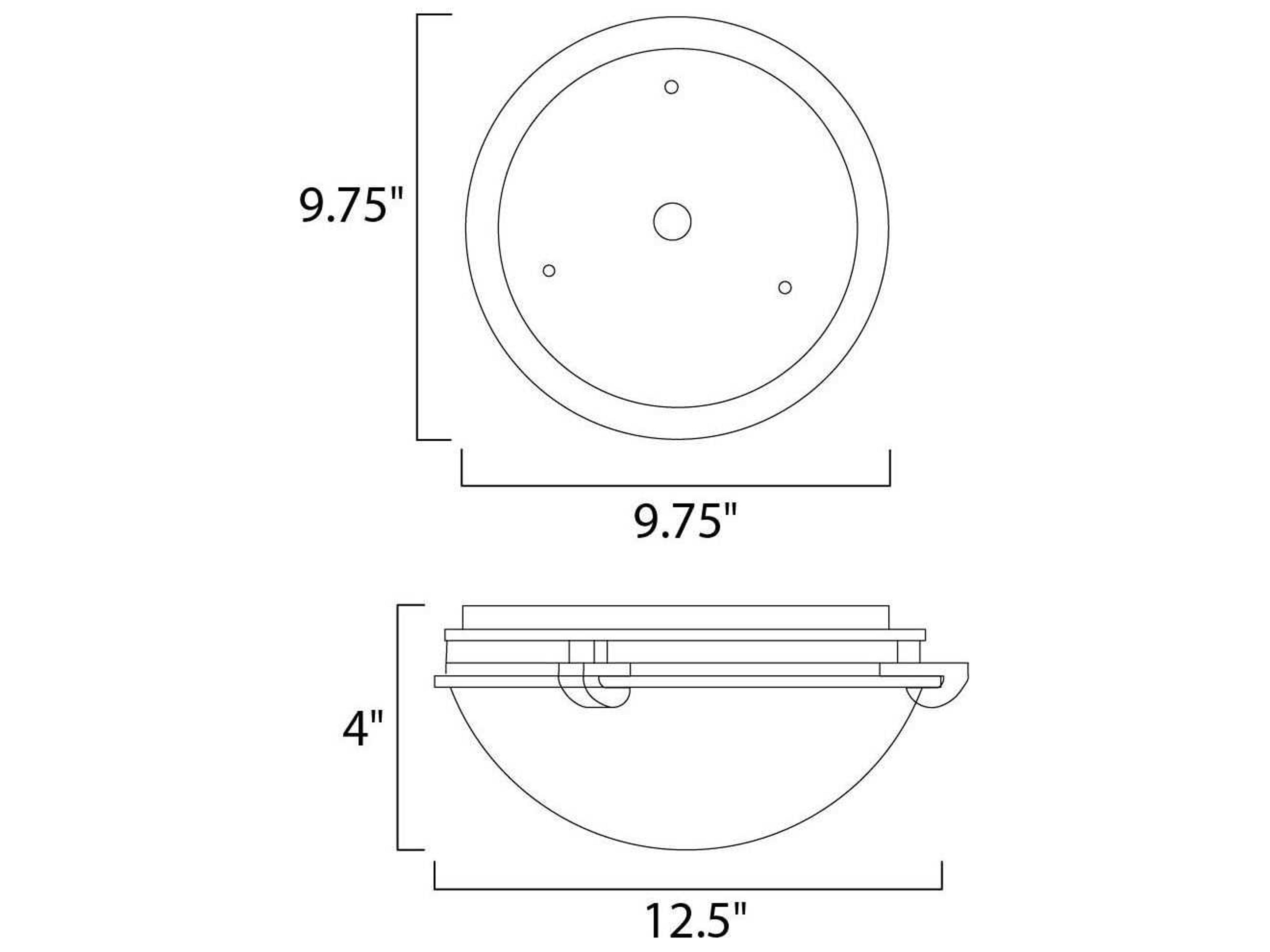 Maxim Lighting Malaga 2-Light White Glass Bowl Flush Mount