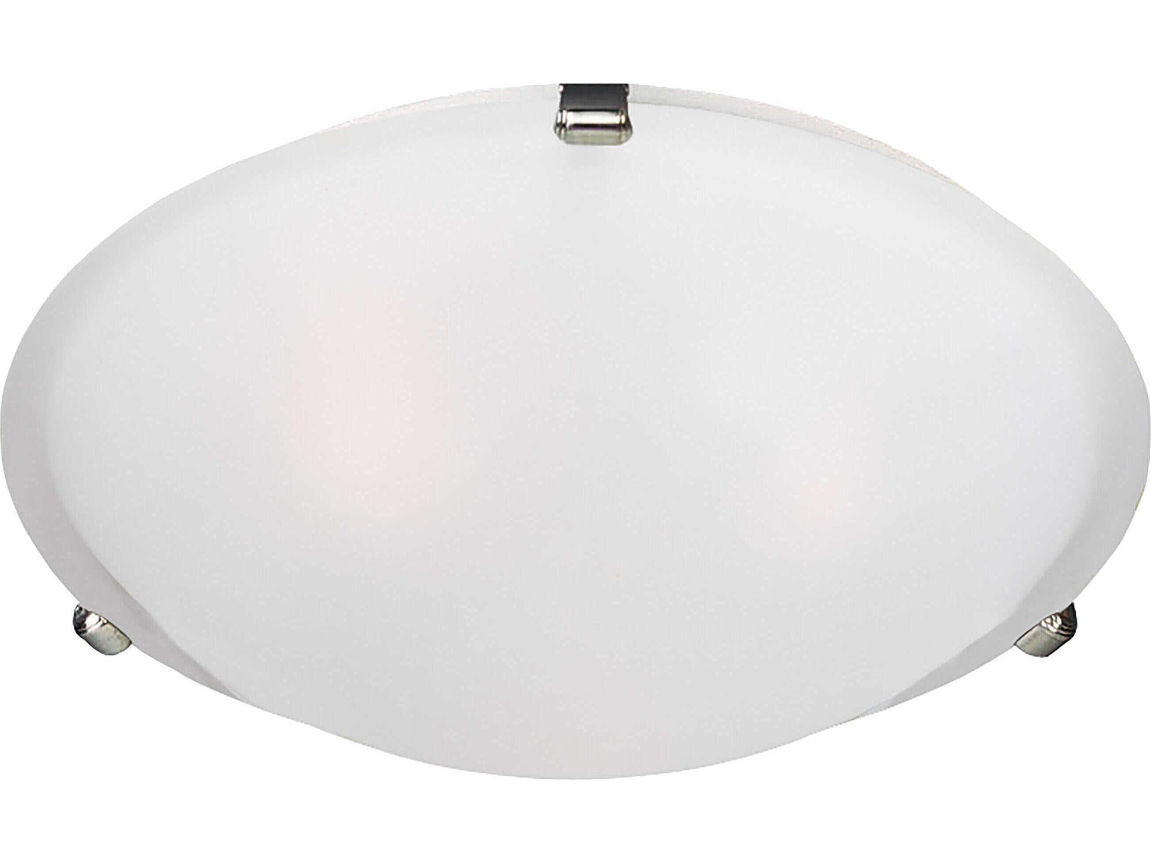 Malaga 3-Light Satin Nickel Glass Bowl Flush Mount