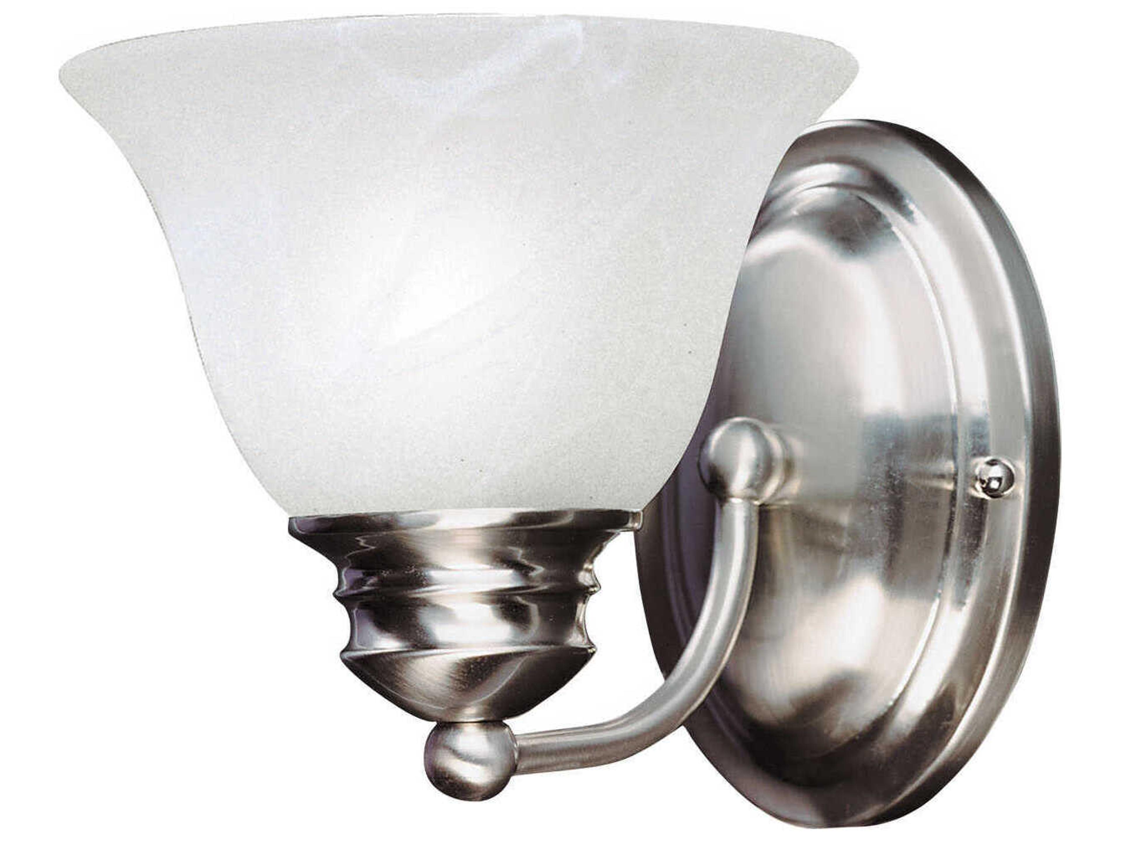 Malaga Satin Nickel Glass Wall Sconce