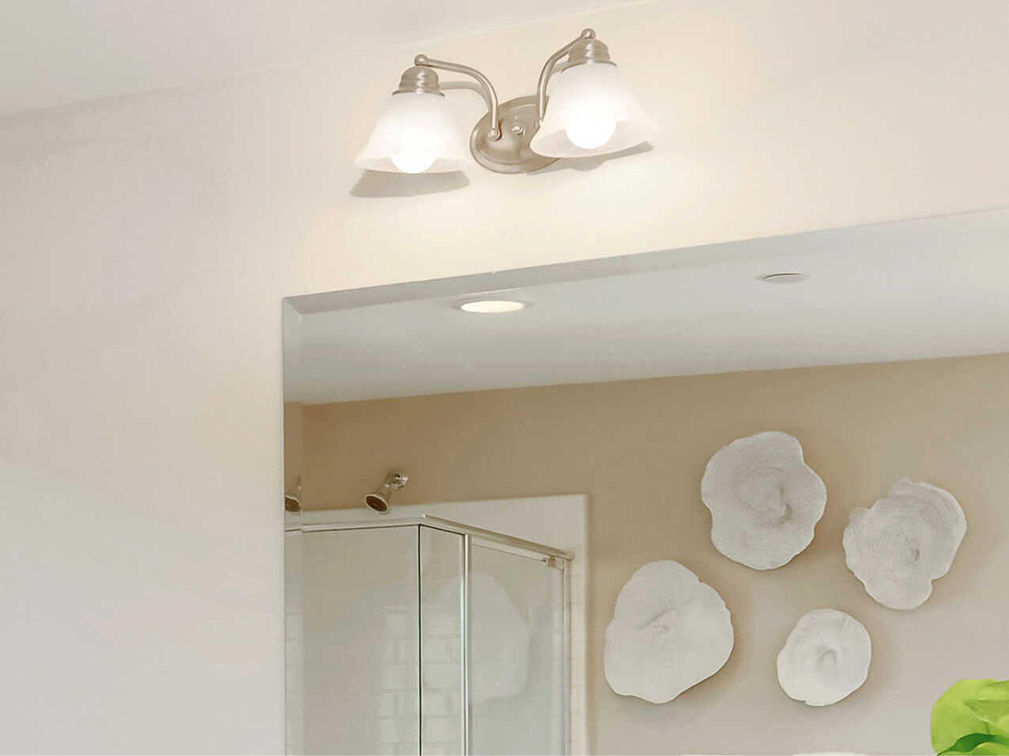 Maxim Lighting Malaga 2-Light Satin Nickel Glass Vanity Light