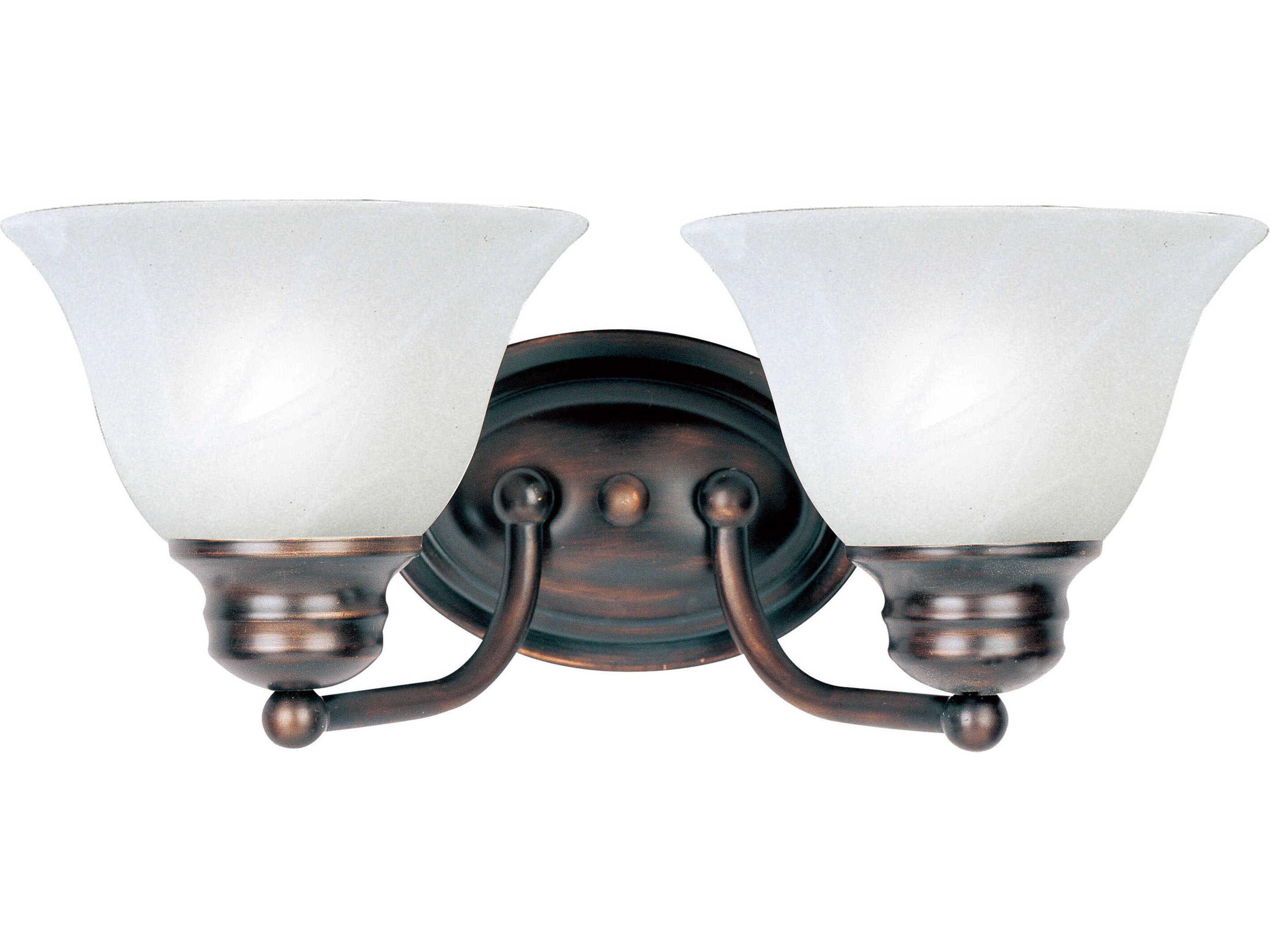Malaga 2-Light Oil Rubbed Bronze Glass Vanity Light