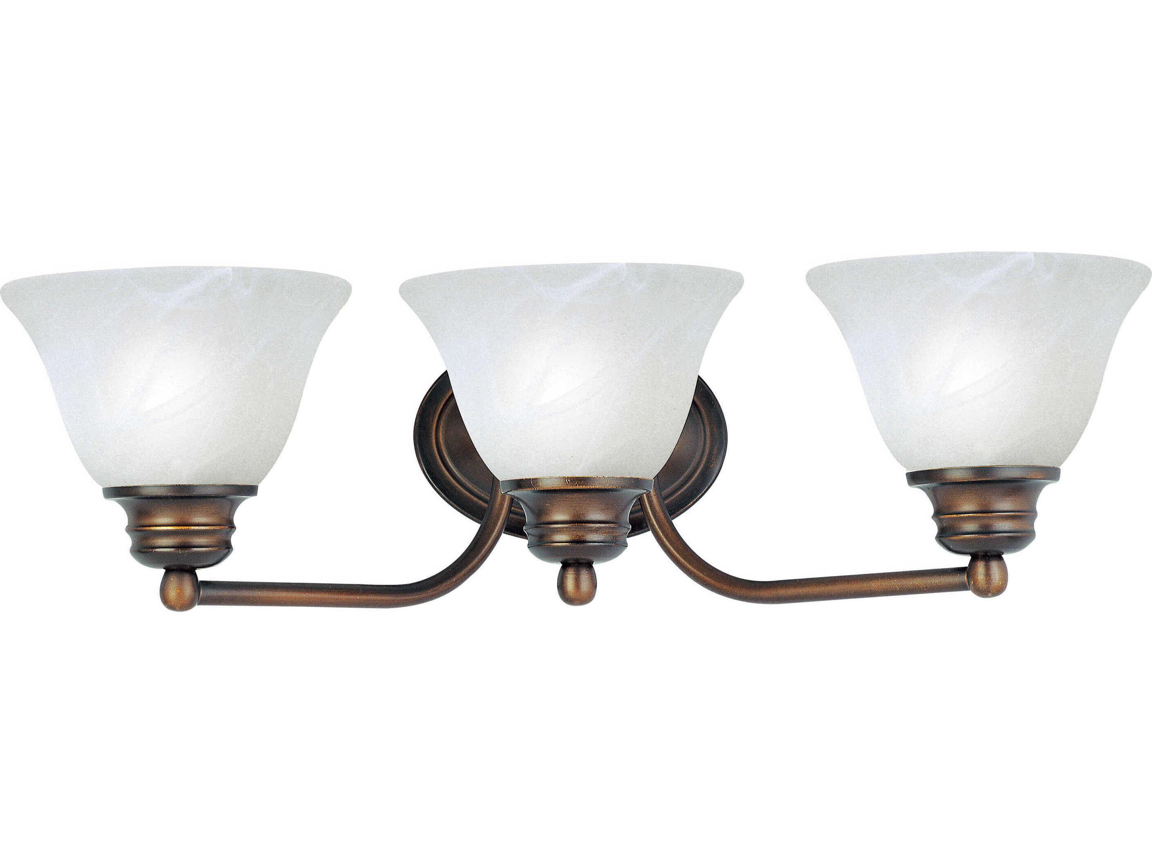 Malaga 3-Light Oil Rubbed Bronze Glass Vanity Light