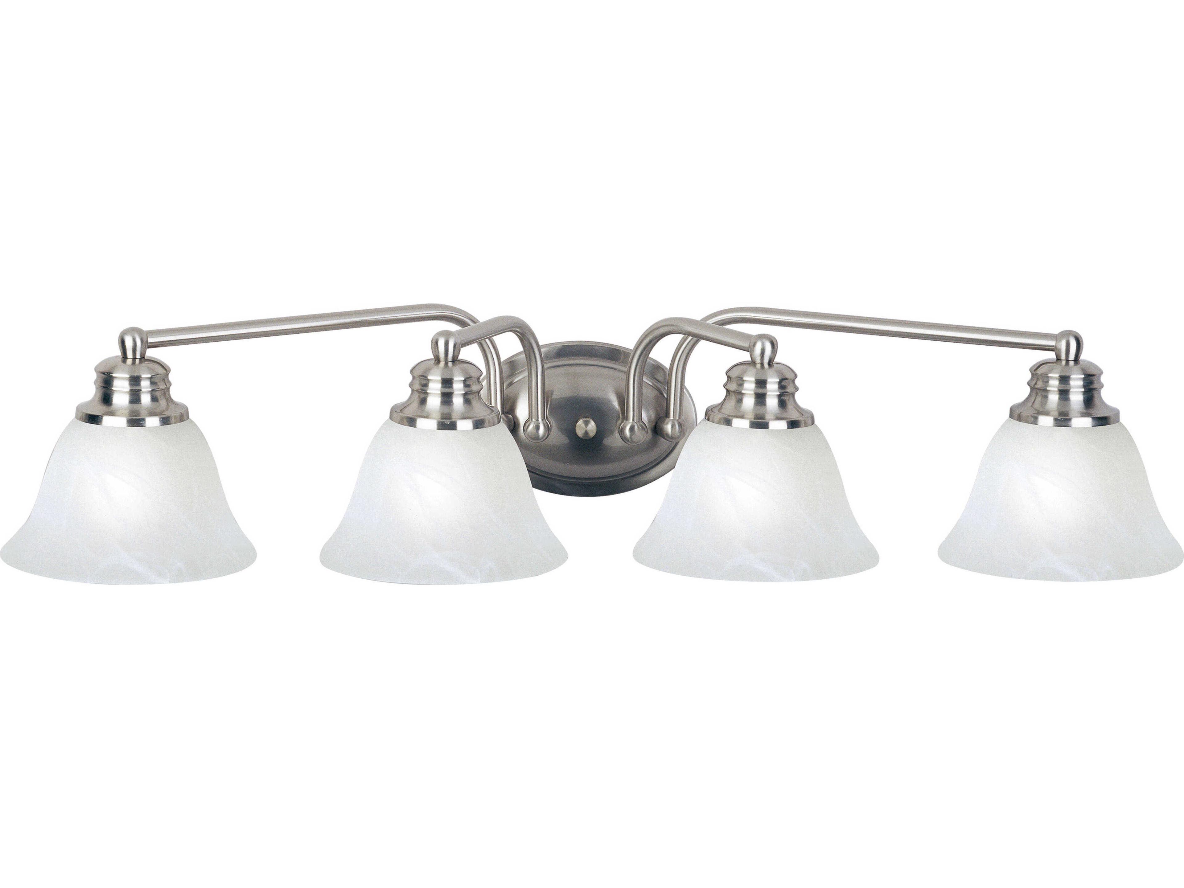 Malaga 4-Light Satin Nickel Glass Vanity Light