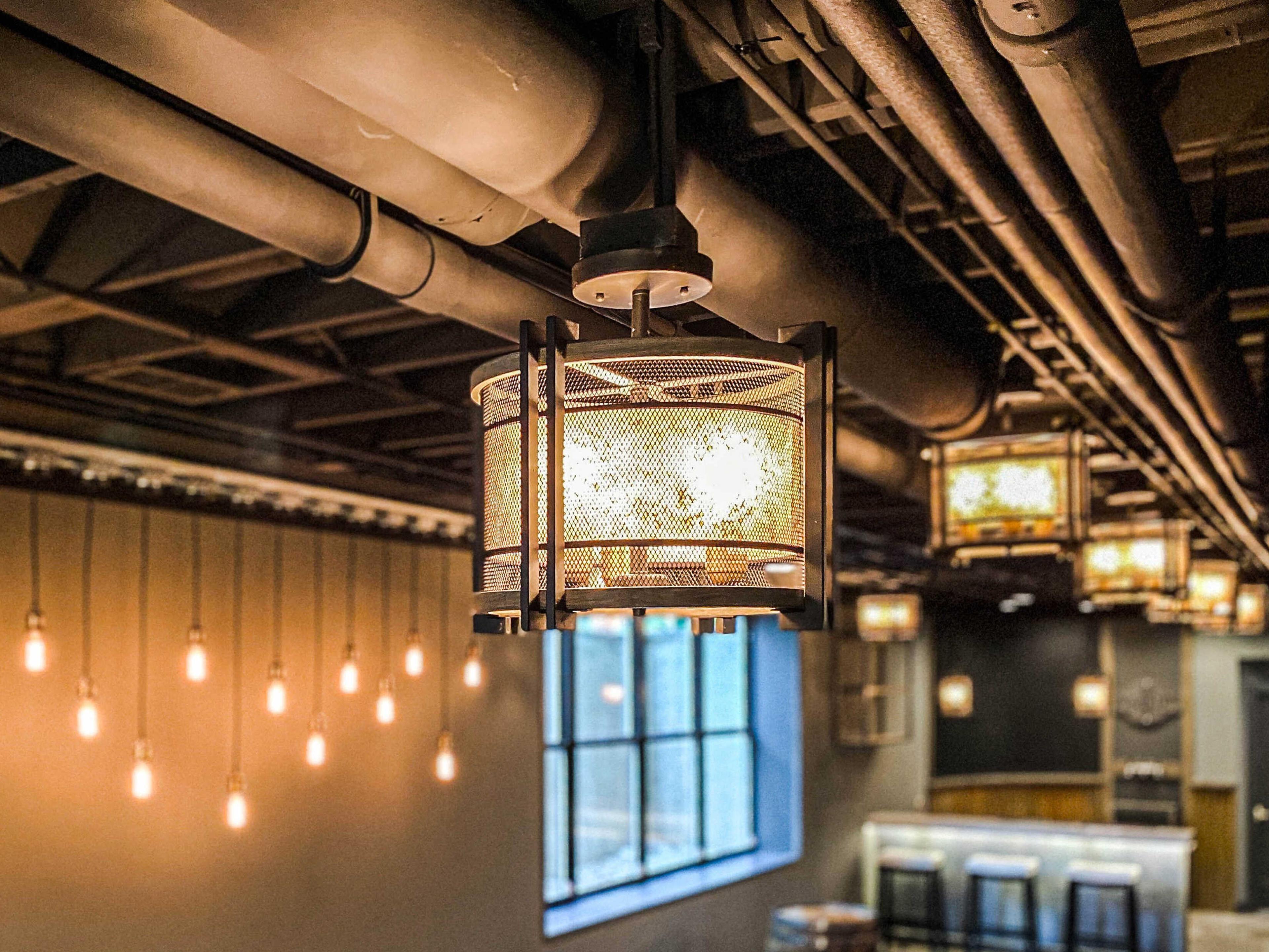 Maxim Lighting Boundry 3-Light Black Barn Wood Antique Brass Drum Semi Flush Mount