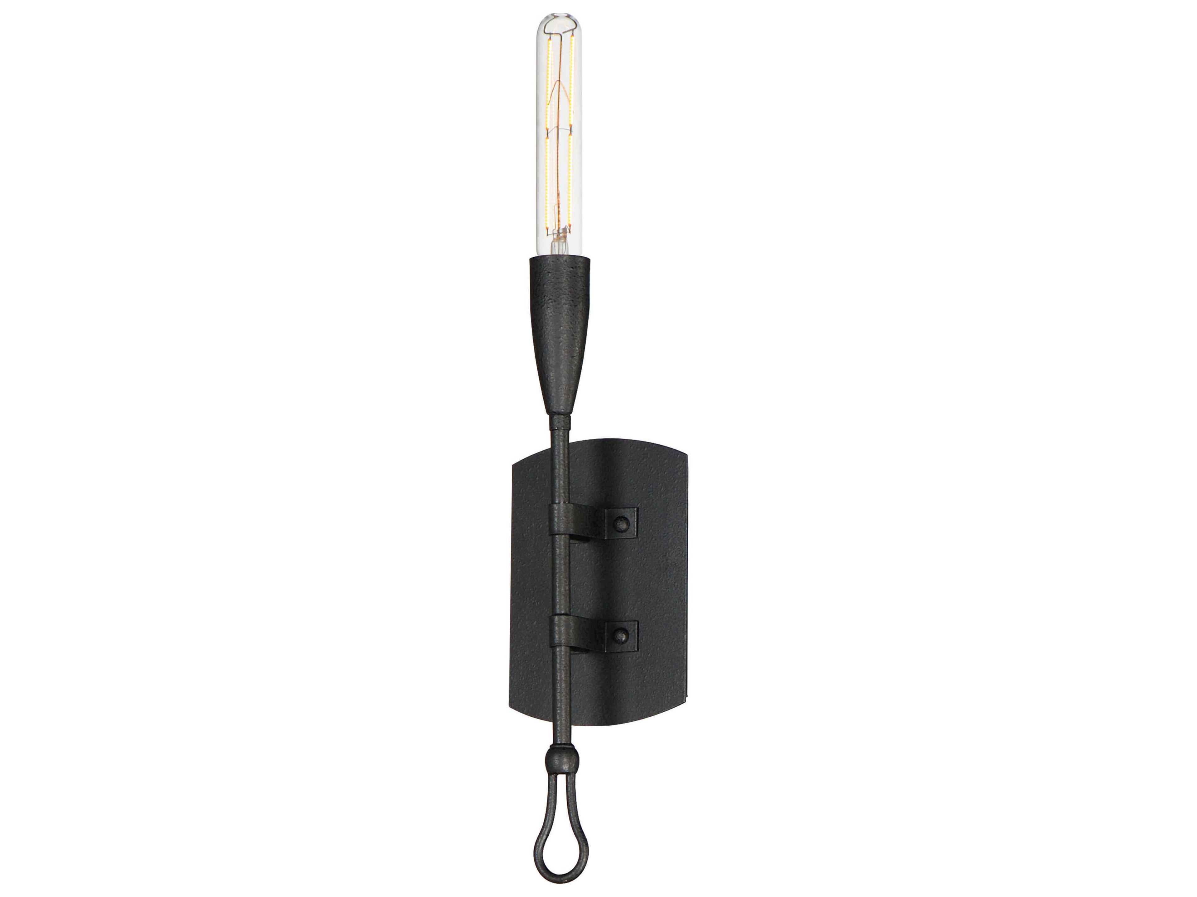 Pioneer 1-Light Anthracite Black Wall Sconce