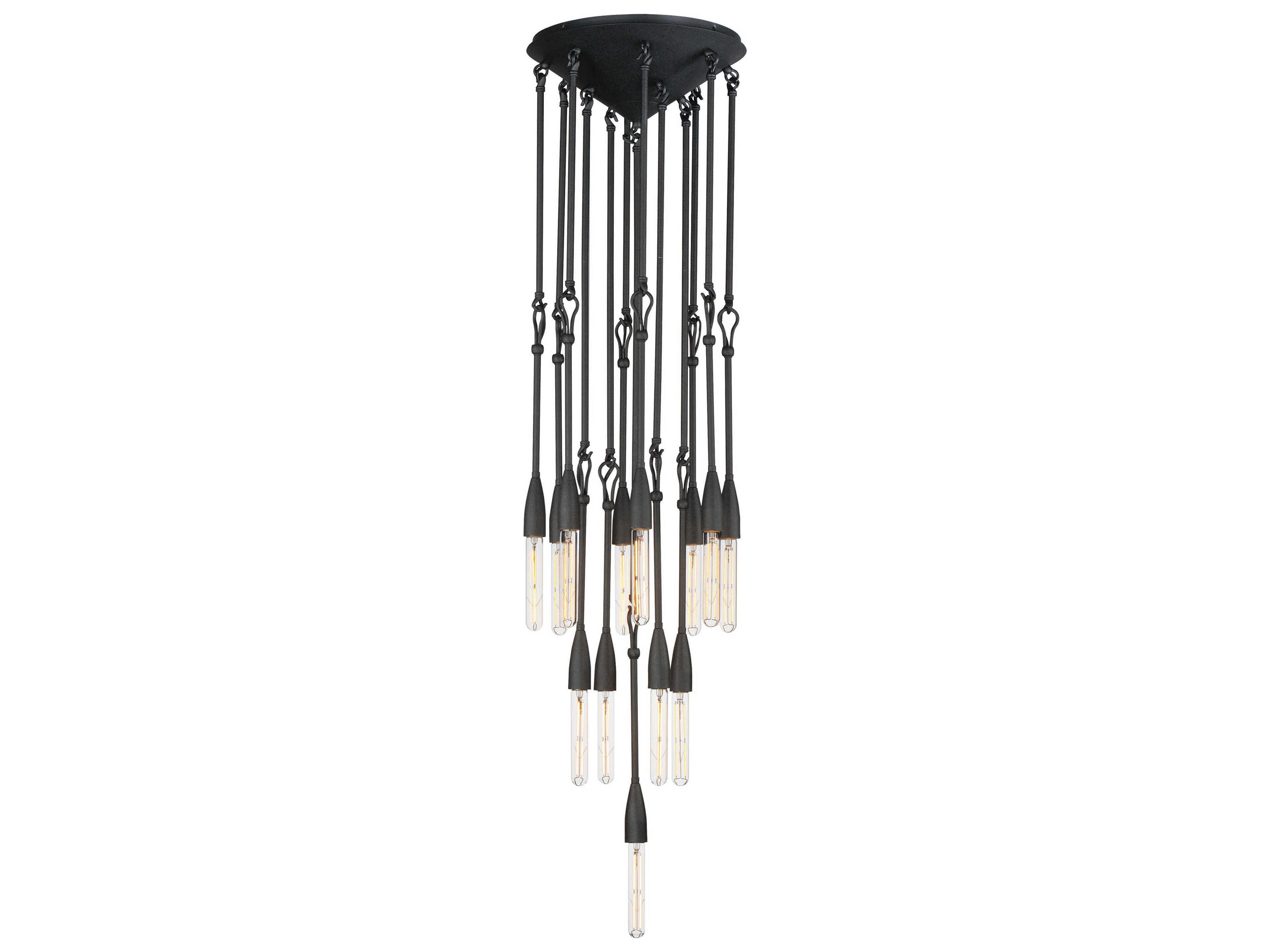 Pioneer 13-Light Anthracite Black Linear Pendant