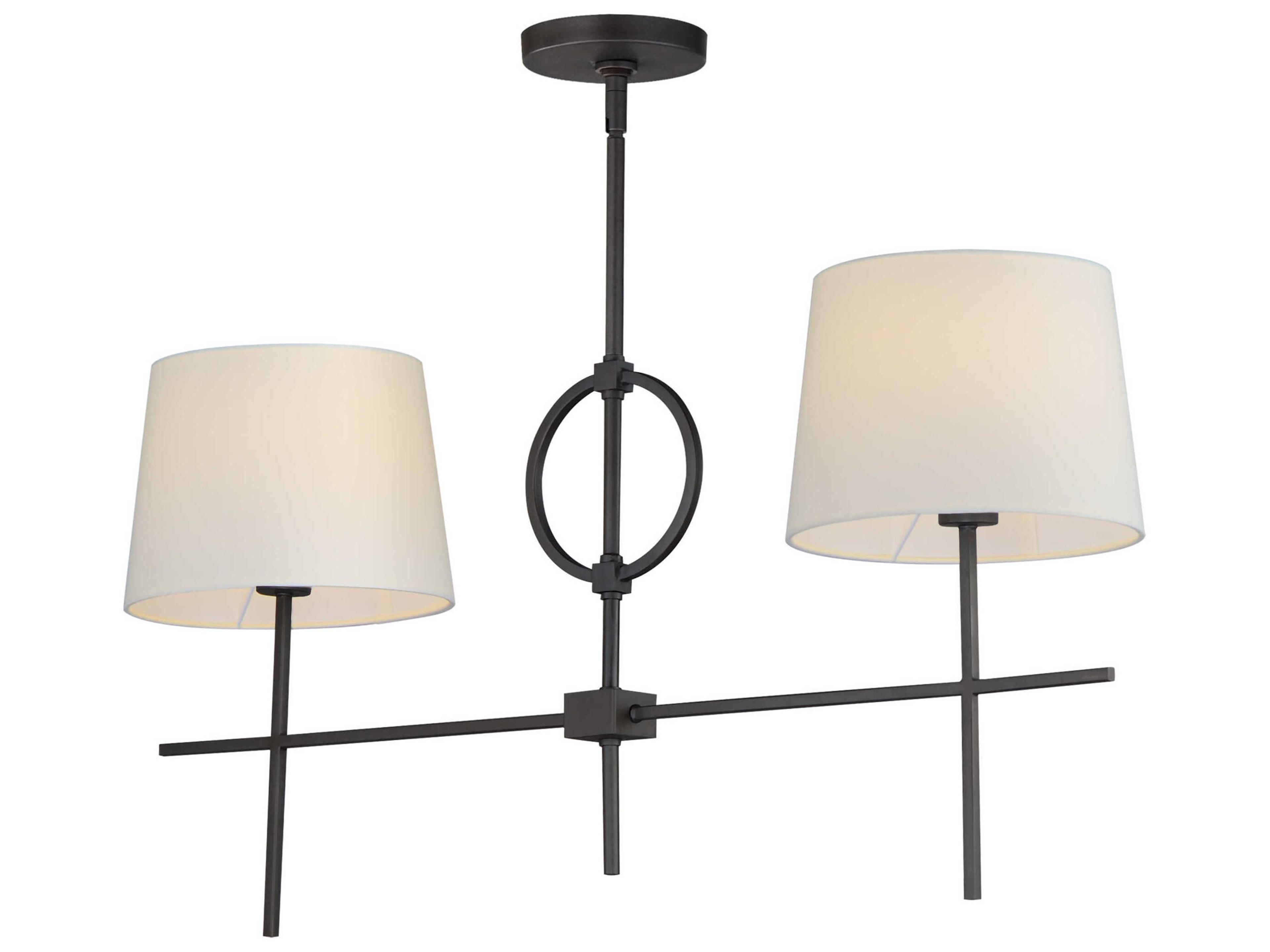 Paoli 2-Light Charcoal Bronze Drum Island Pendant