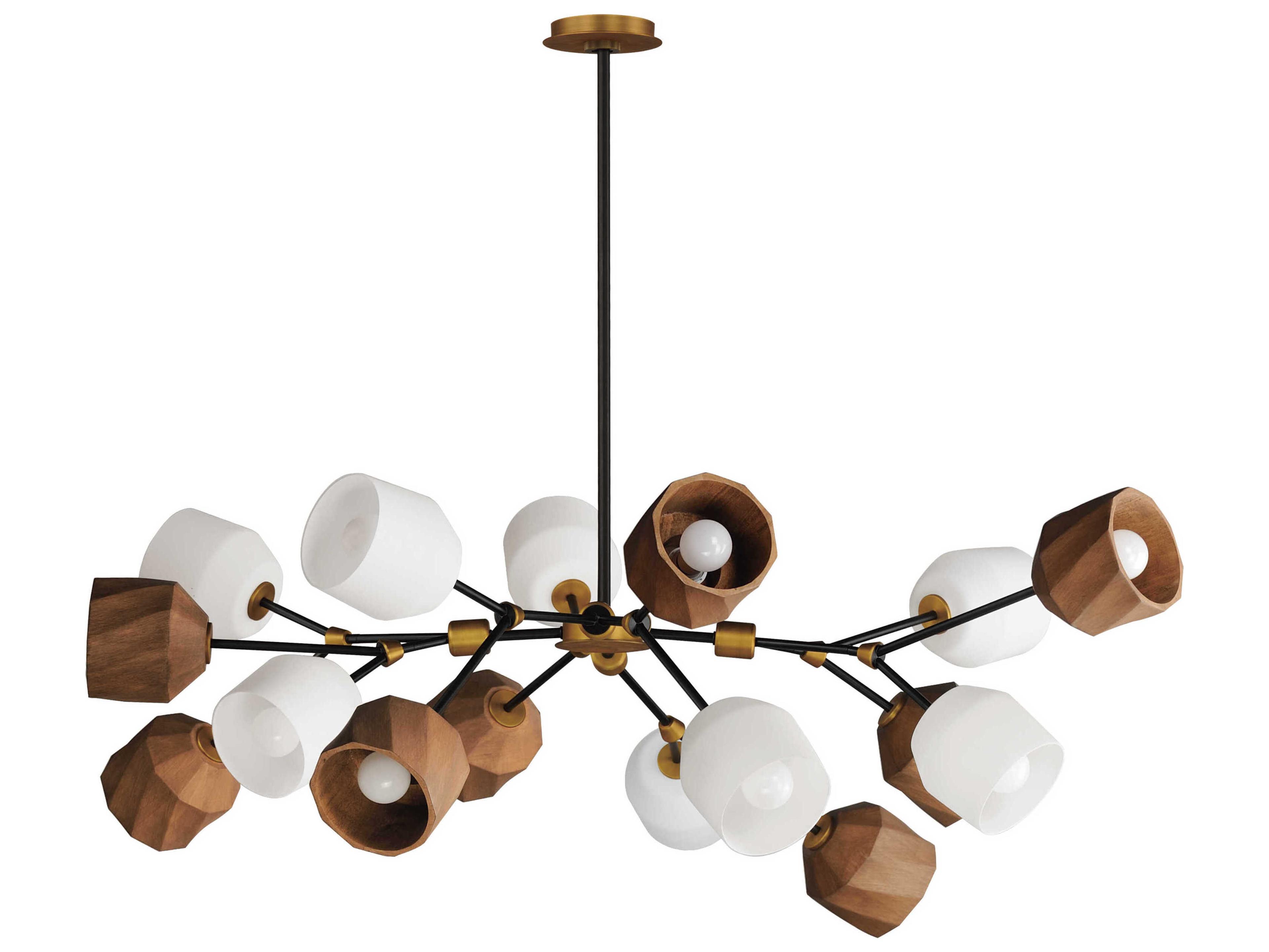 Akimbo 16-Light Dark Bronze Antique Brass Chandelier