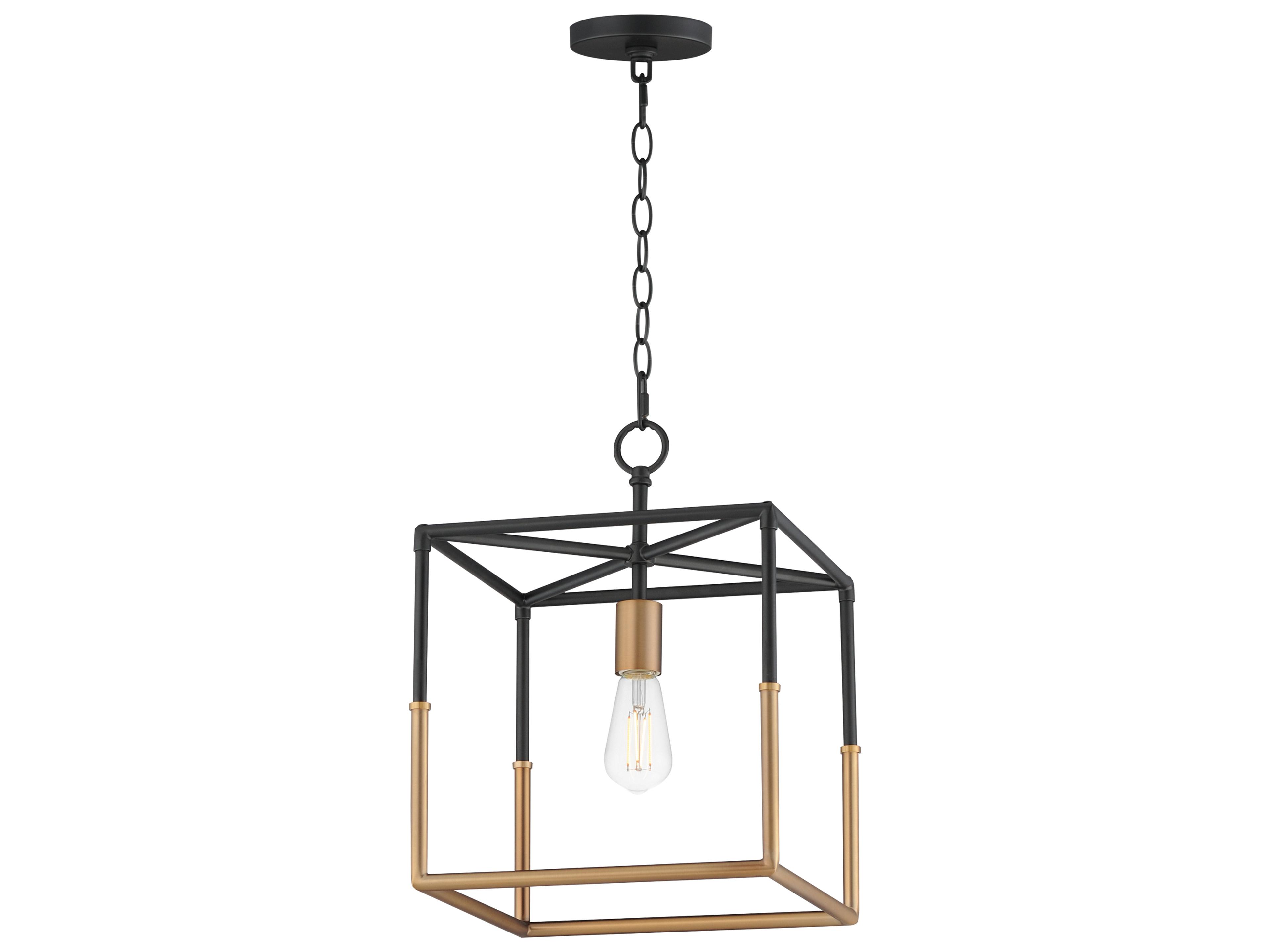 Soho 1- Light Black weathered Brass Pendant