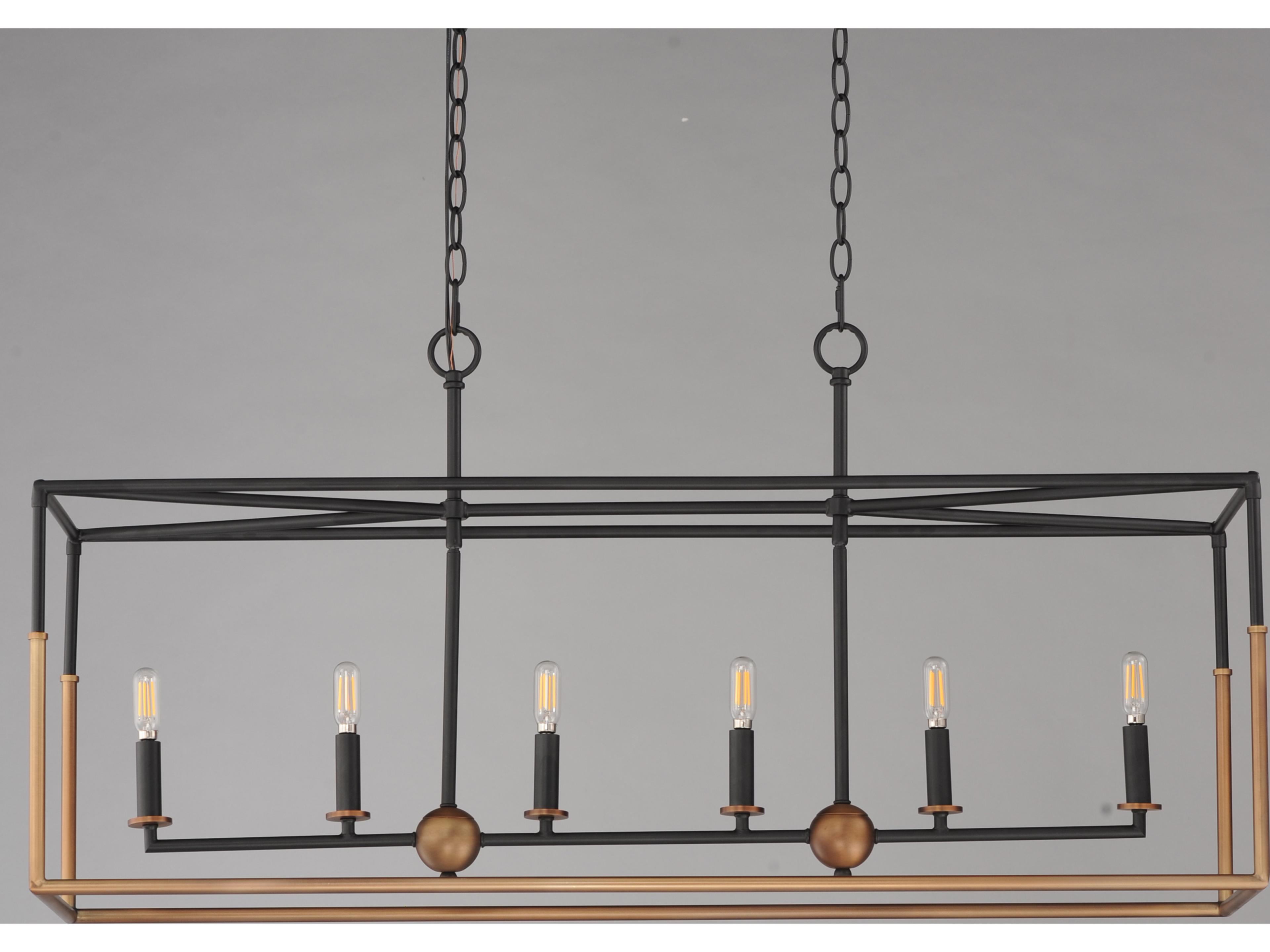 Maxim Lighting Soho 6- Light Black weathered Brass Island Pendant