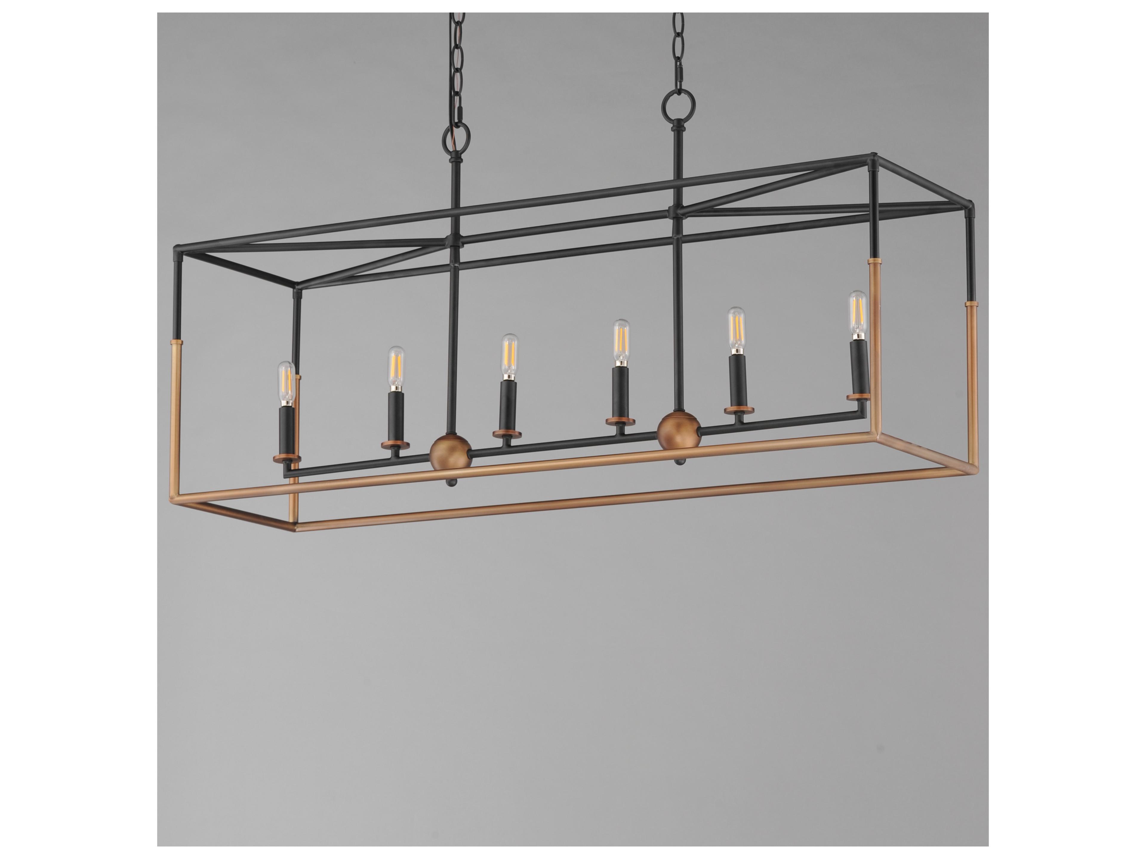 Maxim Lighting Soho 6- Light Black weathered Brass Island Pendant