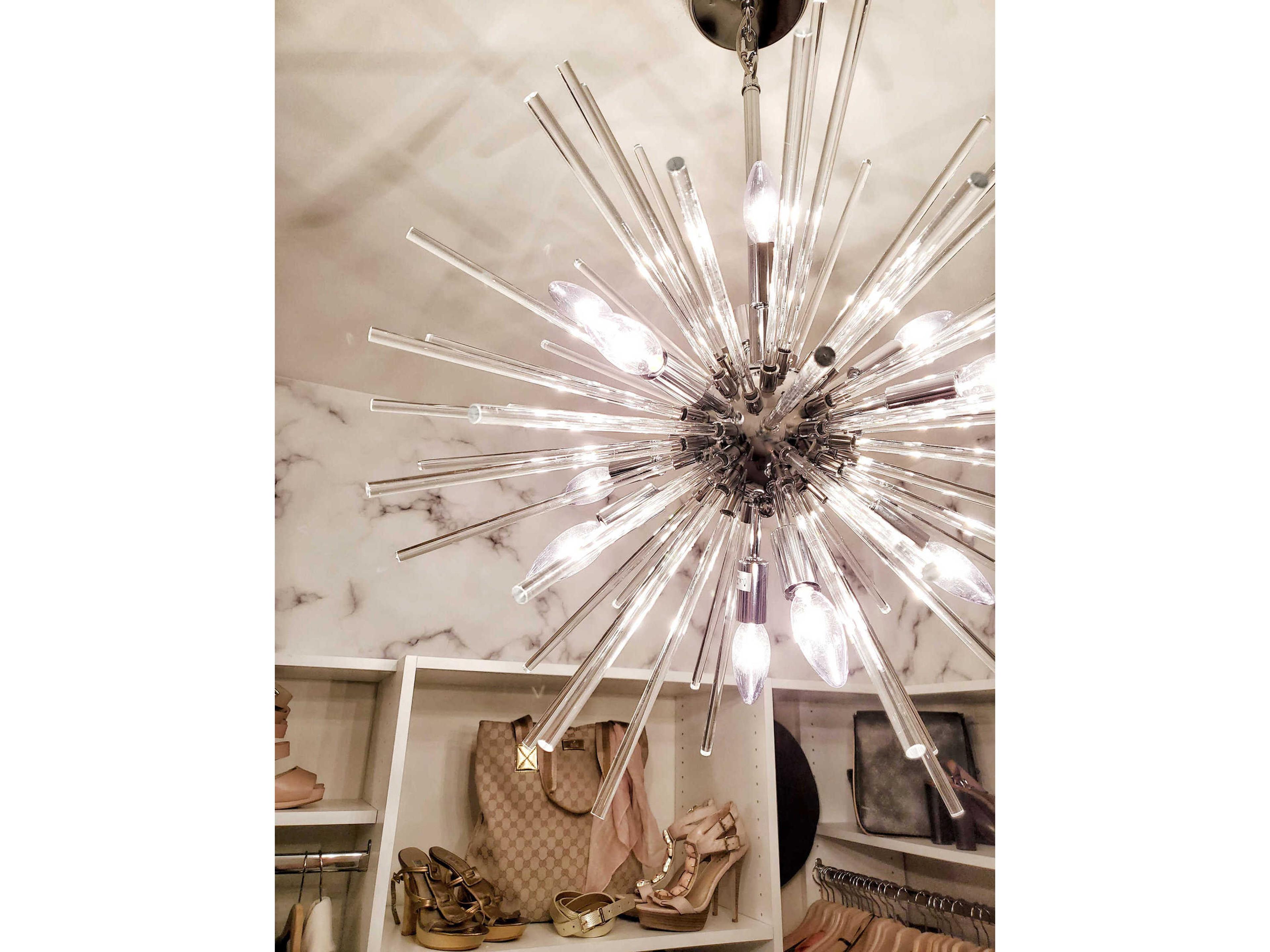 Maxim Lighting Polaris 12-Light Polished Chrome Clear Glass Sputnik Pendant