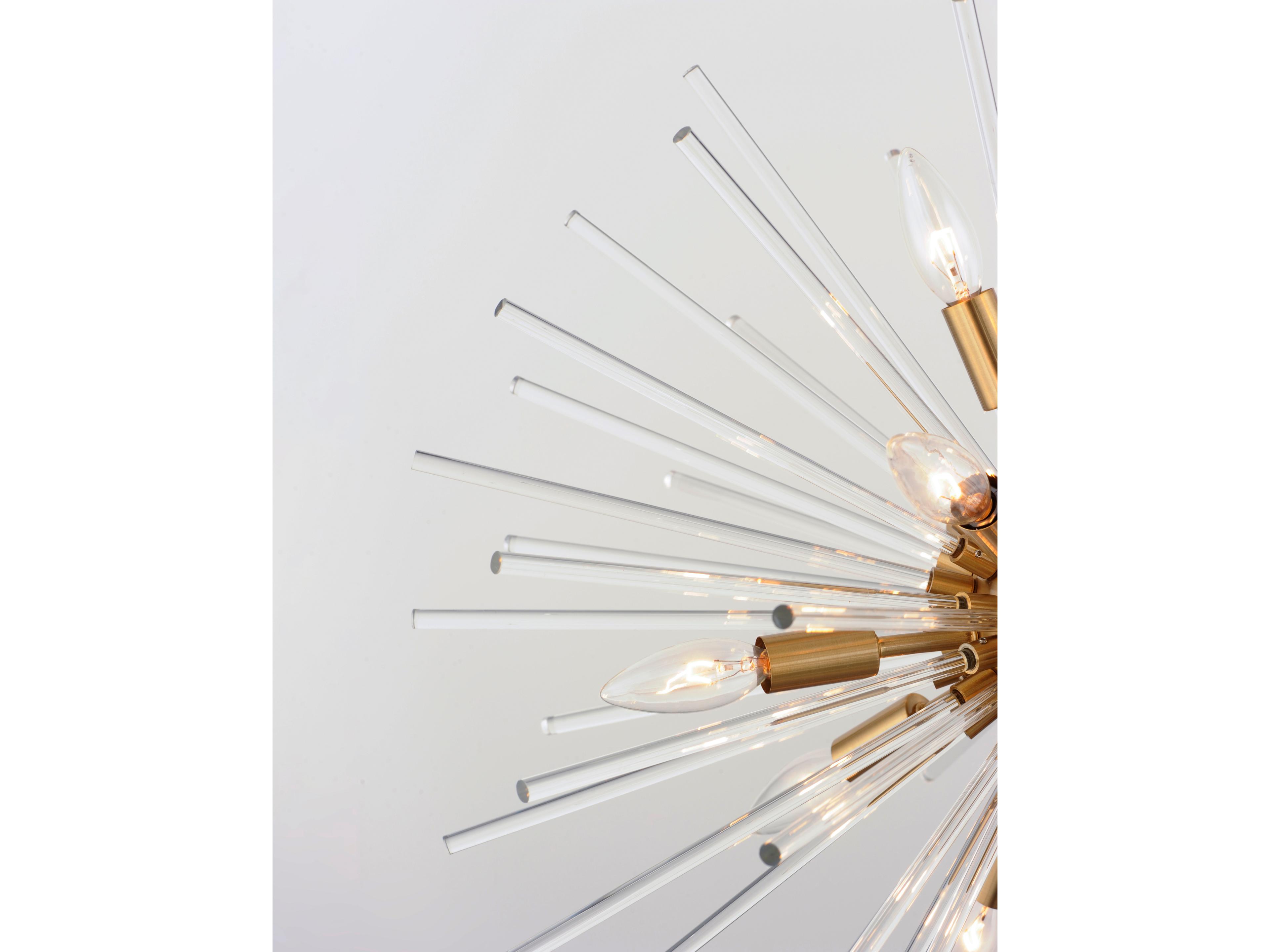 Maxim Lighting Polaris 16-Light6-Light Satin Brass Glass Sputnik Pendant