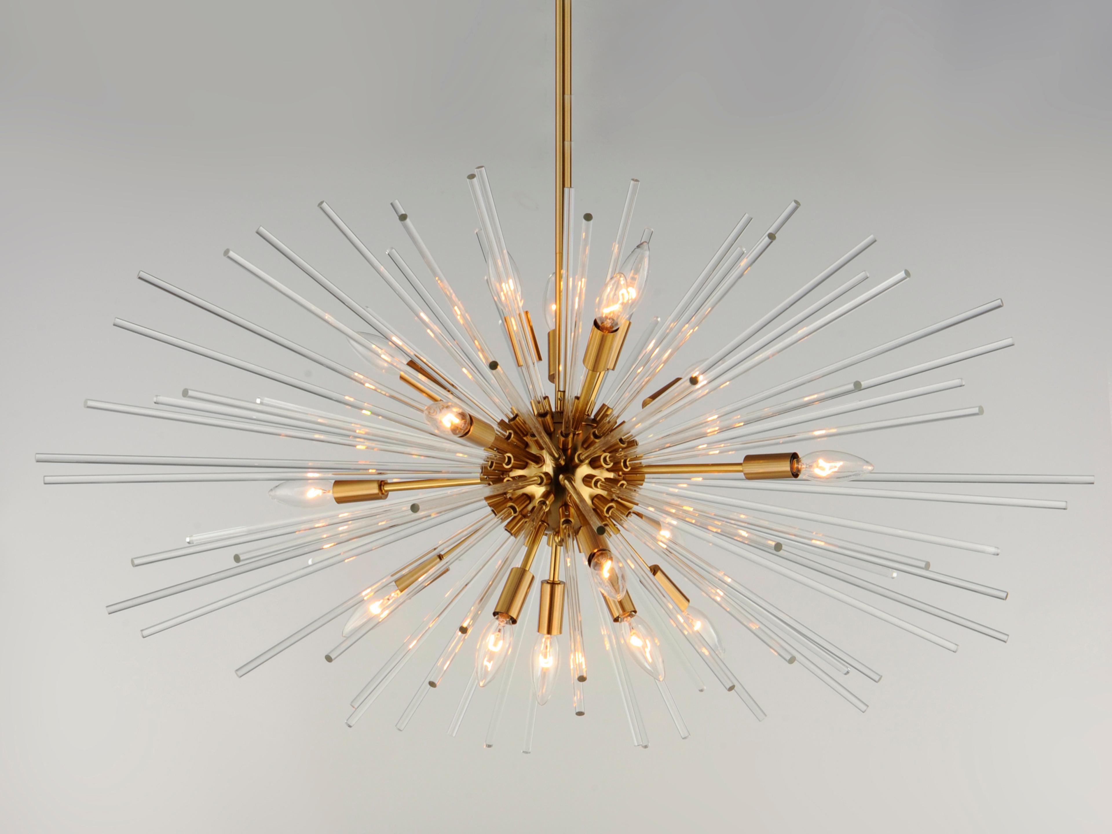 Maxim Lighting Polaris 16-Light6-Light Satin Brass Glass Sputnik Pendant