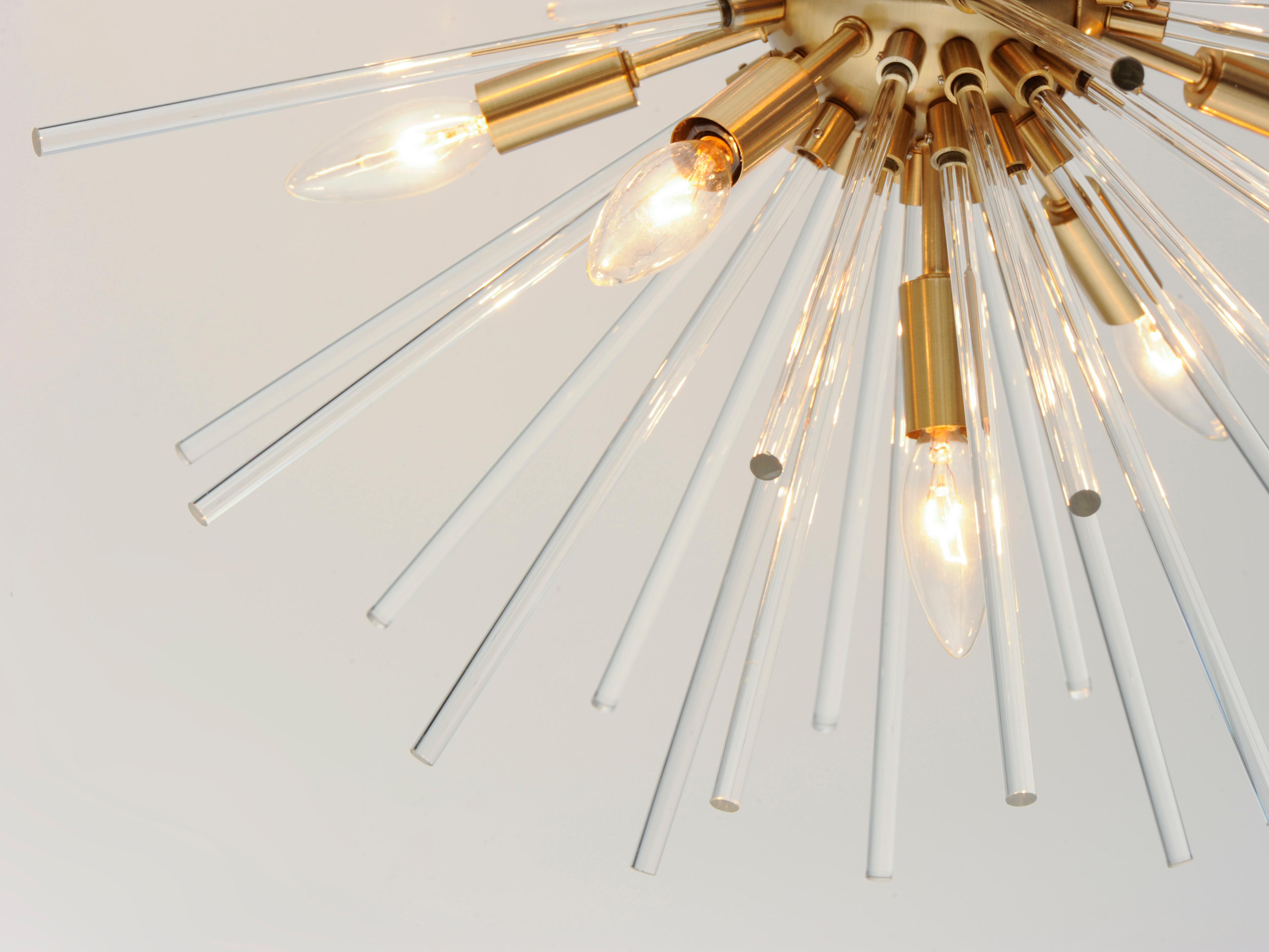 Maxim Lighting Polaris 16-Light6-Light Satin Brass Glass Sputnik Pendant