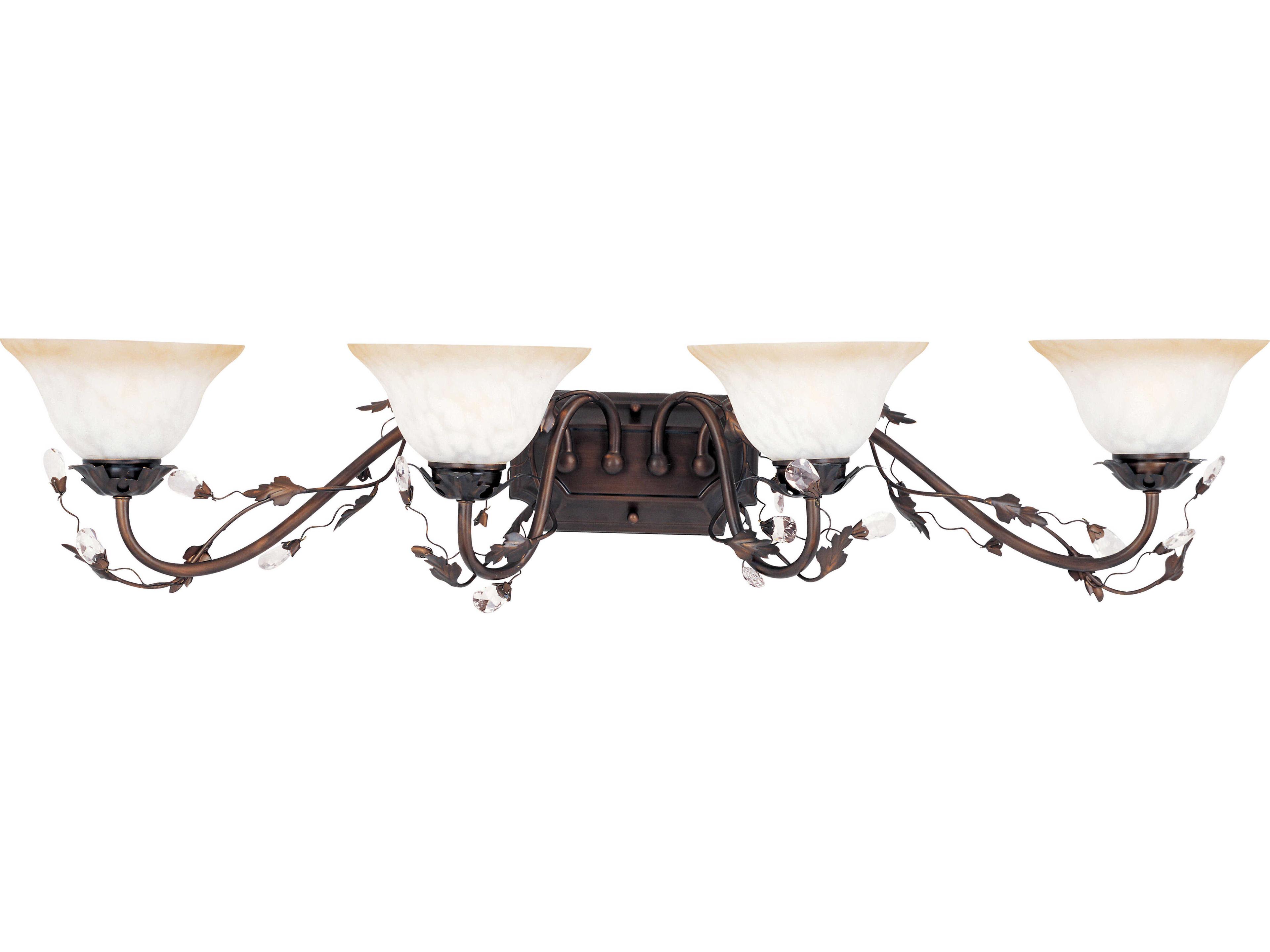 Elegante 4-Light Oil Rubbed Bronze Crystal Vanity Light