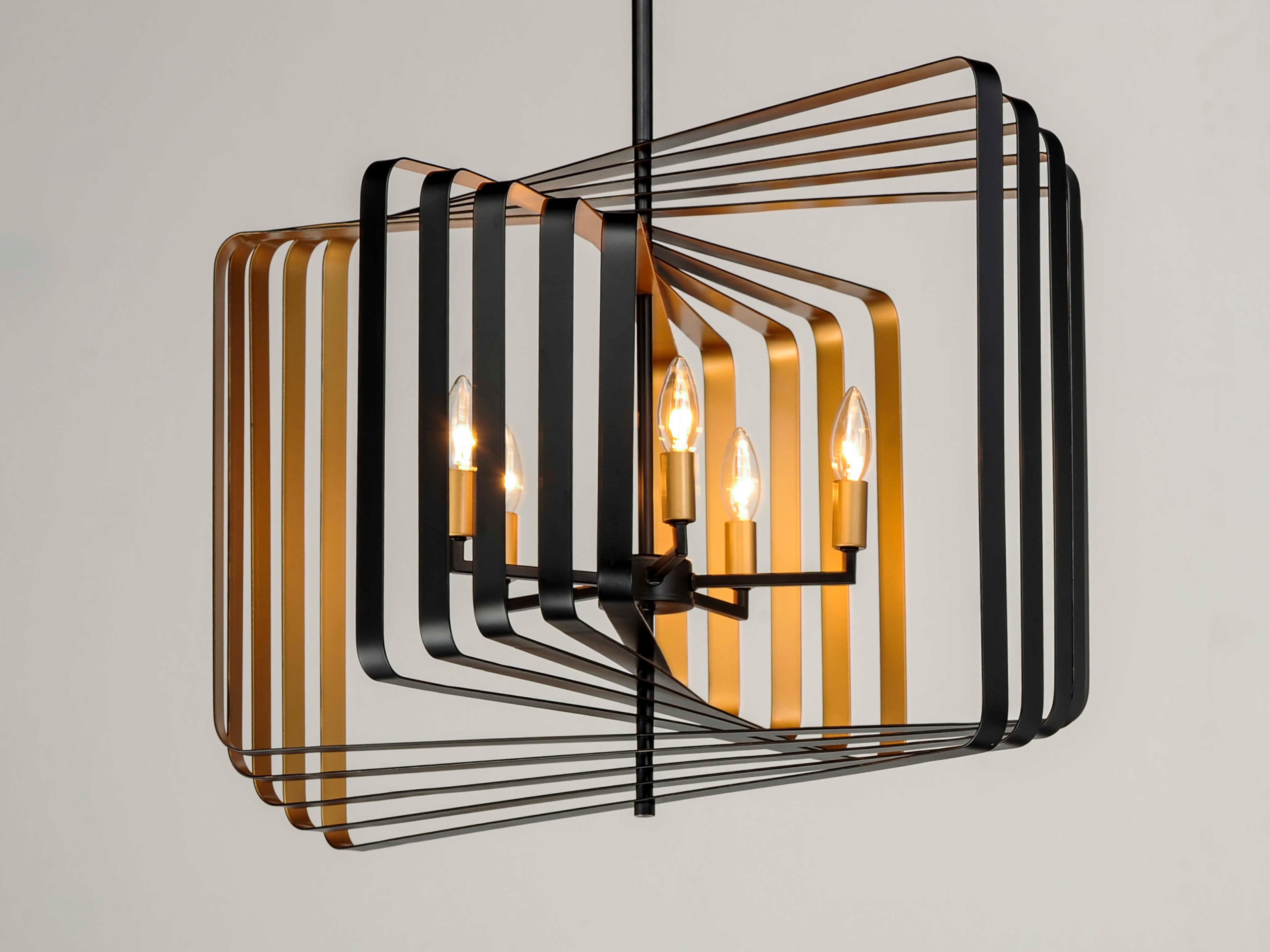Maxim Lighting Radial 5-Light Black Gold Candelabra Geometric Chandelier