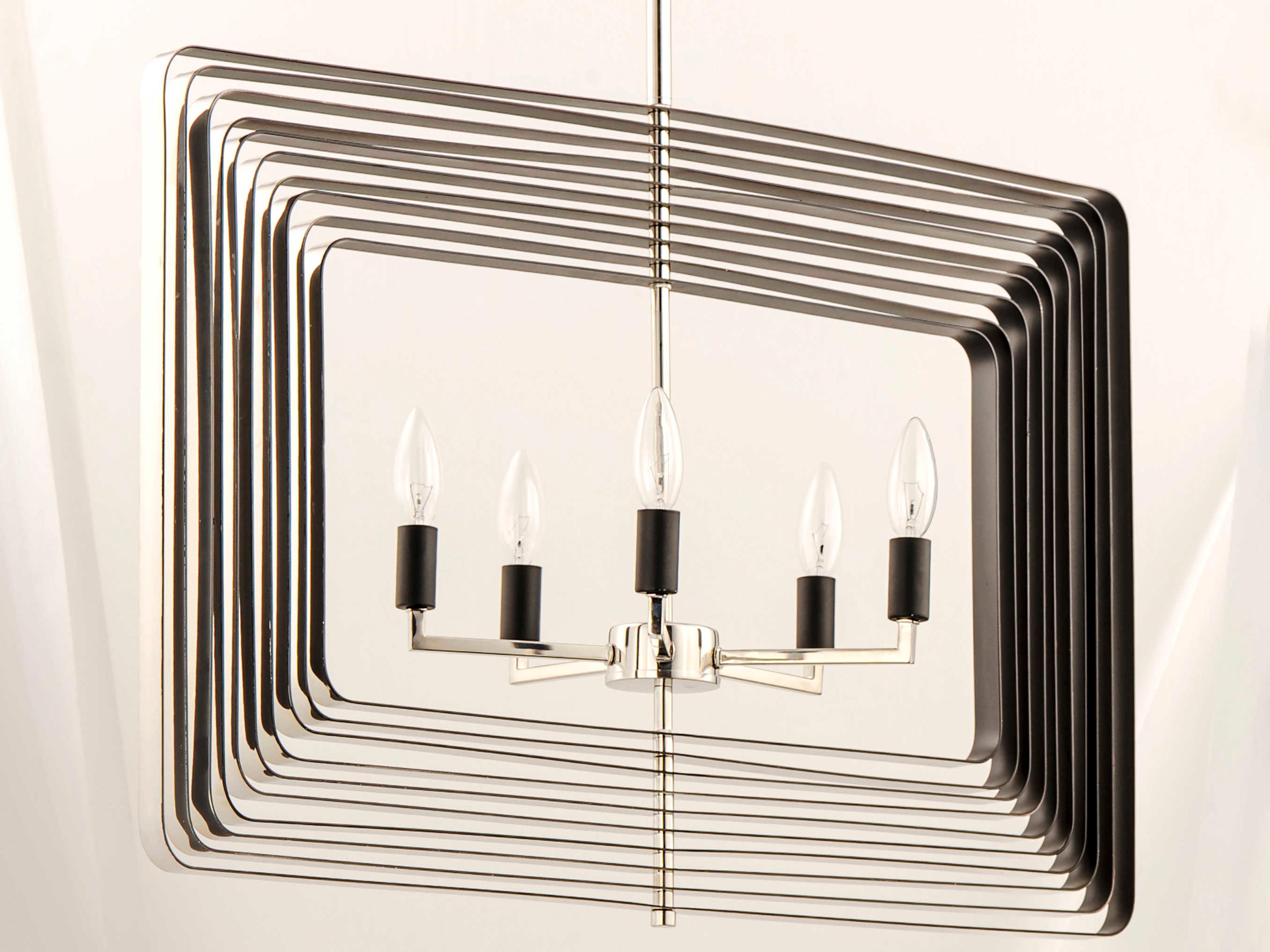 Maxim Lighting Radial 5-Light Polished Nickel Black Candelabra Geometric Chandelier