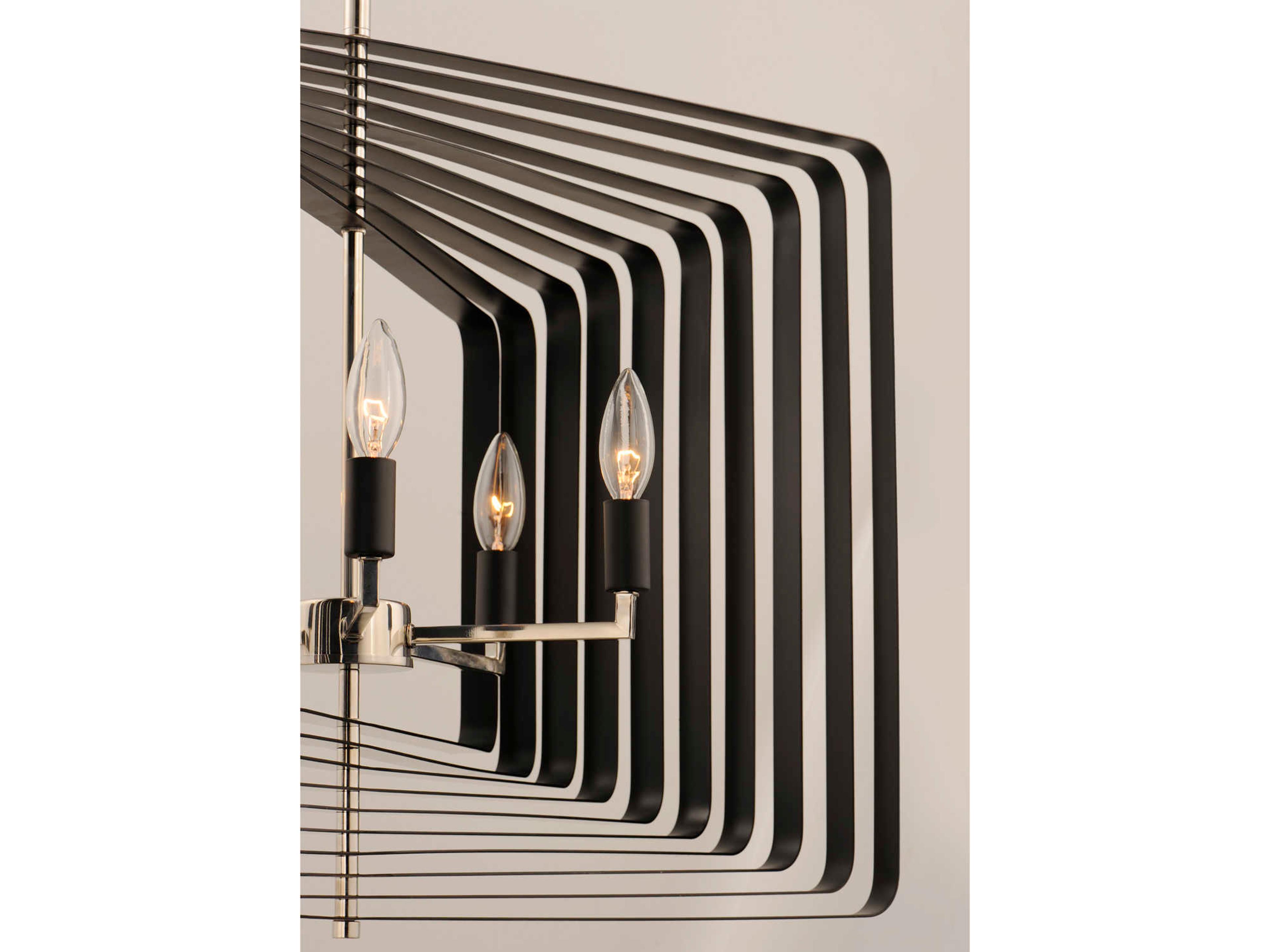 Maxim Lighting Radial 5-Light Polished Nickel Black Candelabra Geometric Chandelier