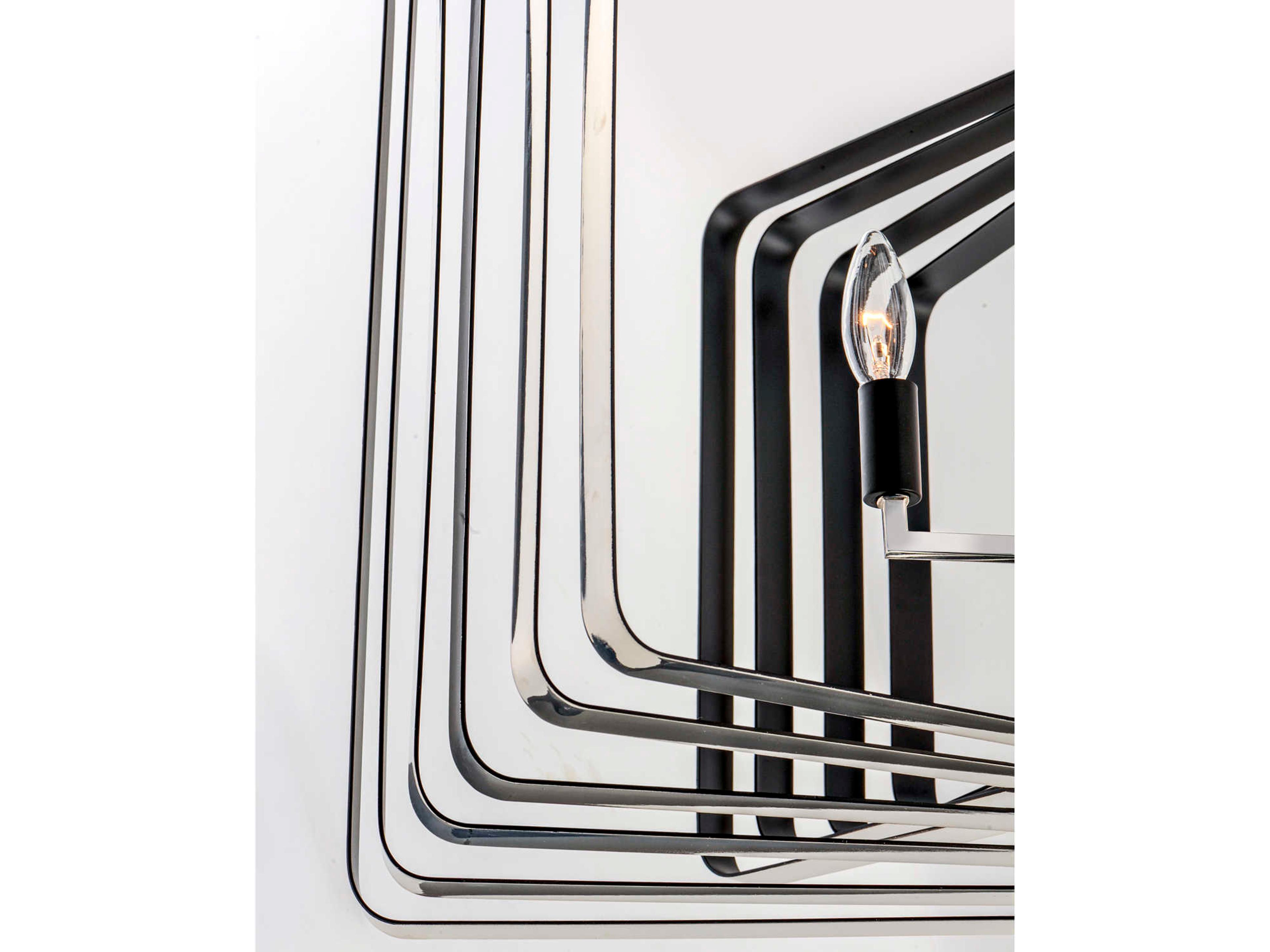 Maxim Lighting Radial 5-Light Polished Nickel Black Candelabra Geometric Chandelier