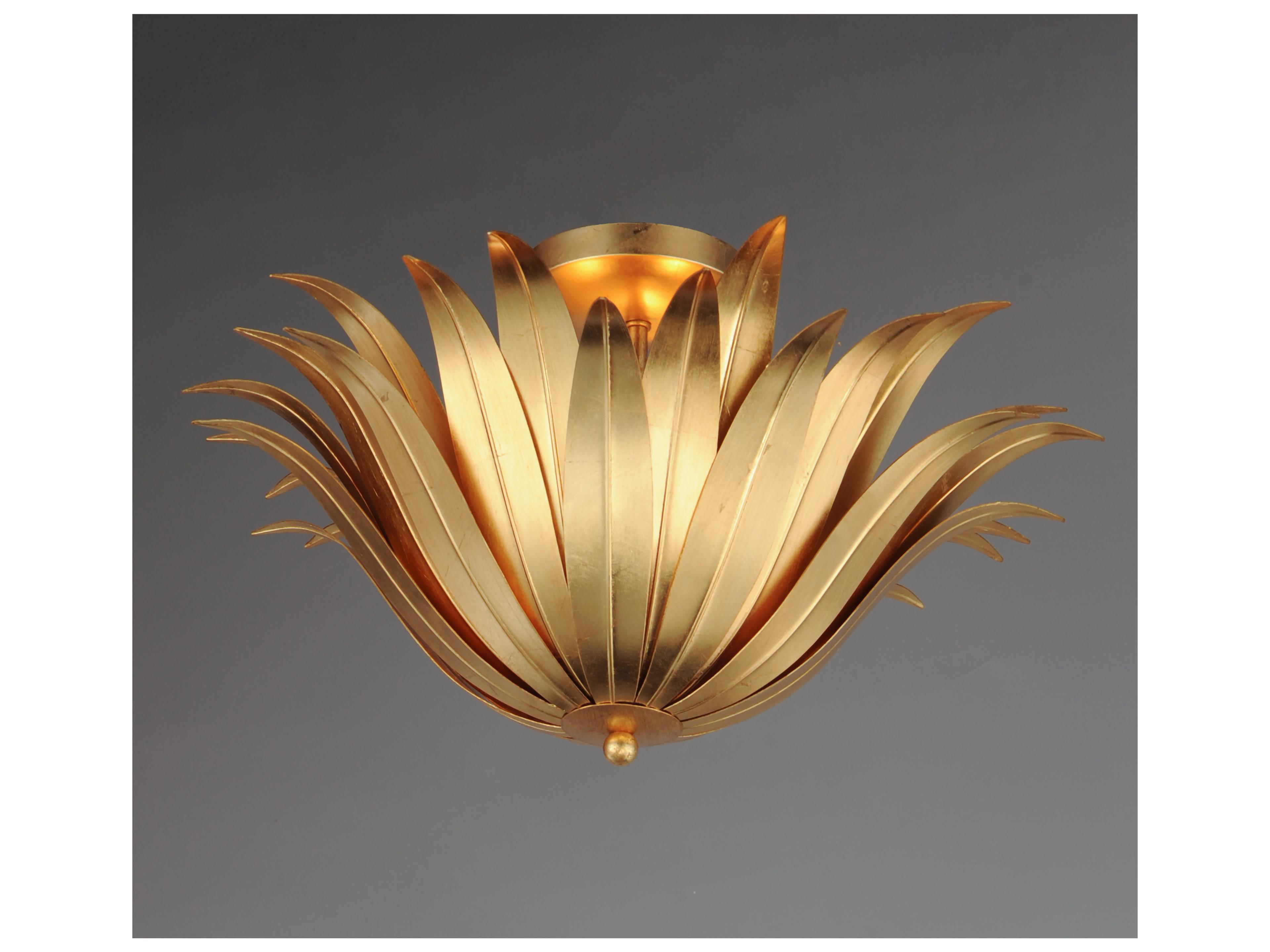 Maxim Lighting Firenze 3- Light Gold Leaf Semi Flush Mount