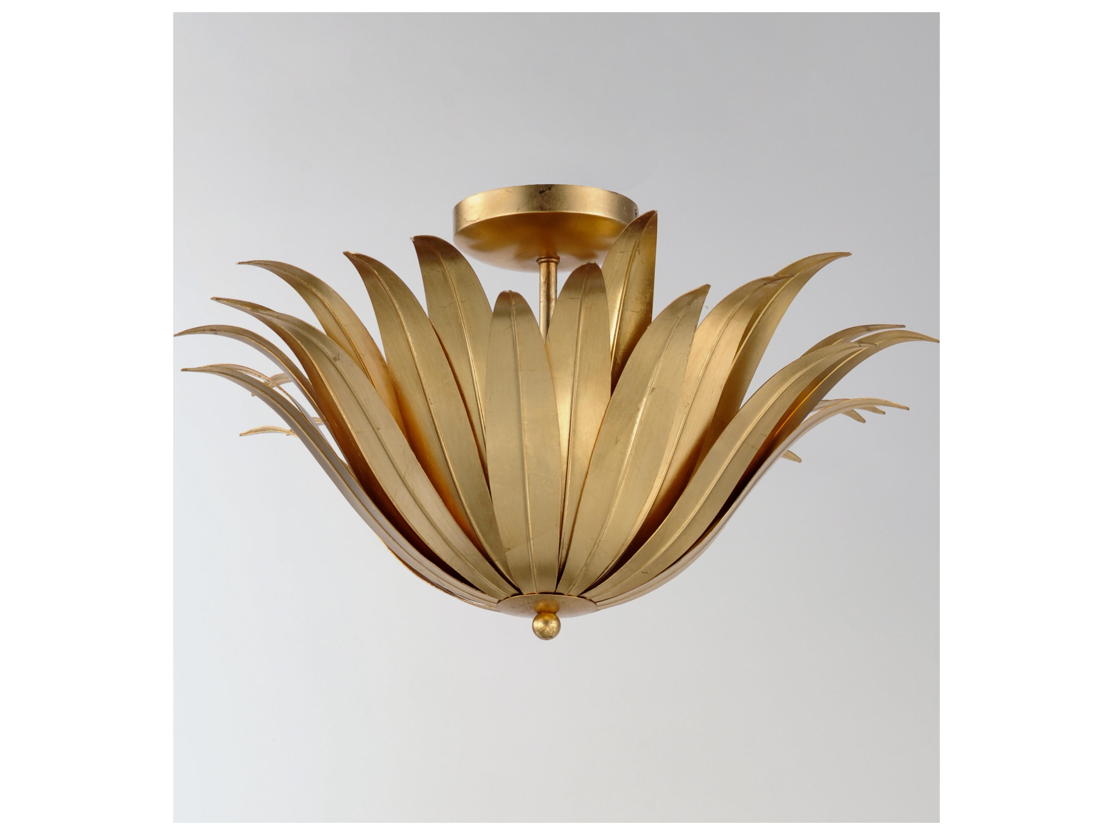 Maxim Lighting Firenze 3- Light Gold Leaf Semi Flush Mount