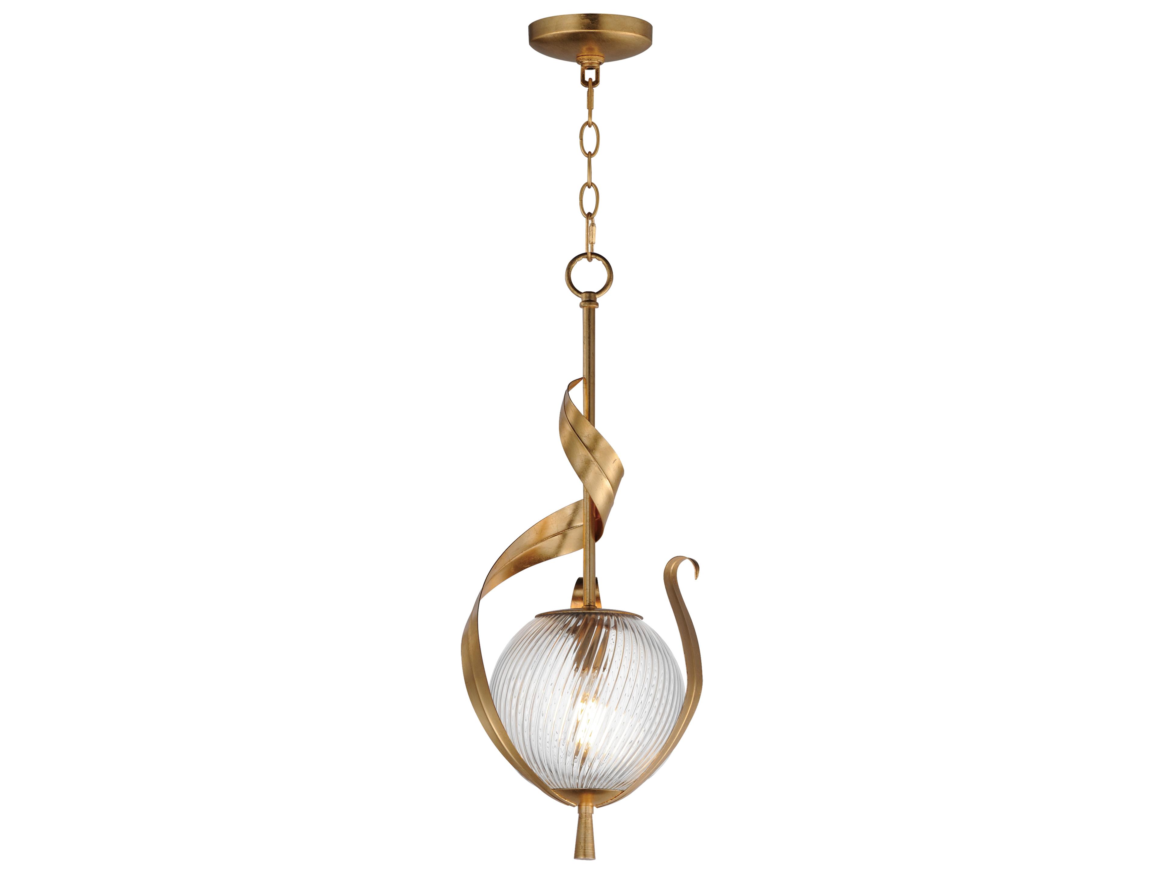 Firenze 1- Light Gold Leaf Globe Pendant