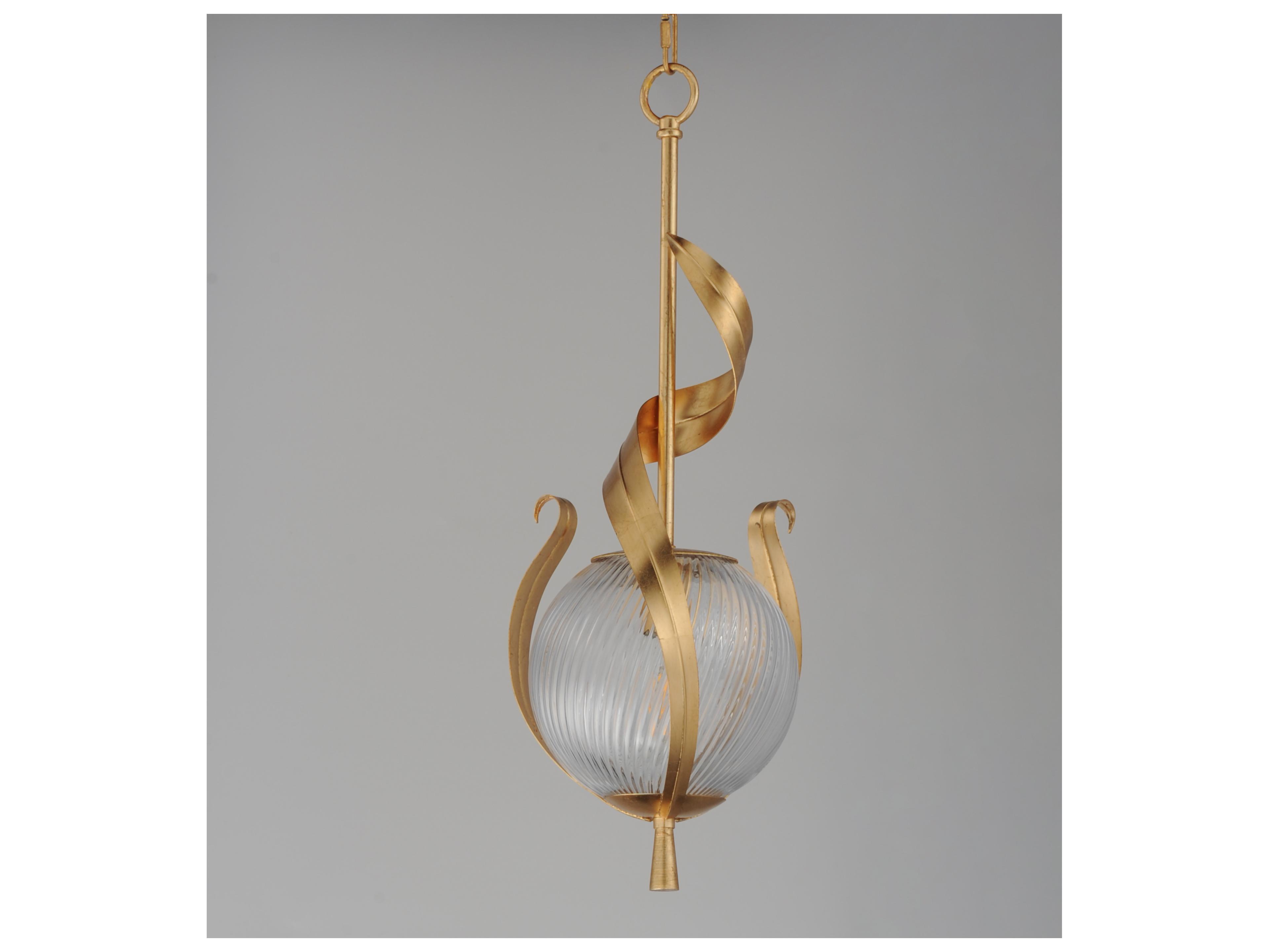 Maxim Lighting Firenze 1- Light Gold Leaf Globe Pendant