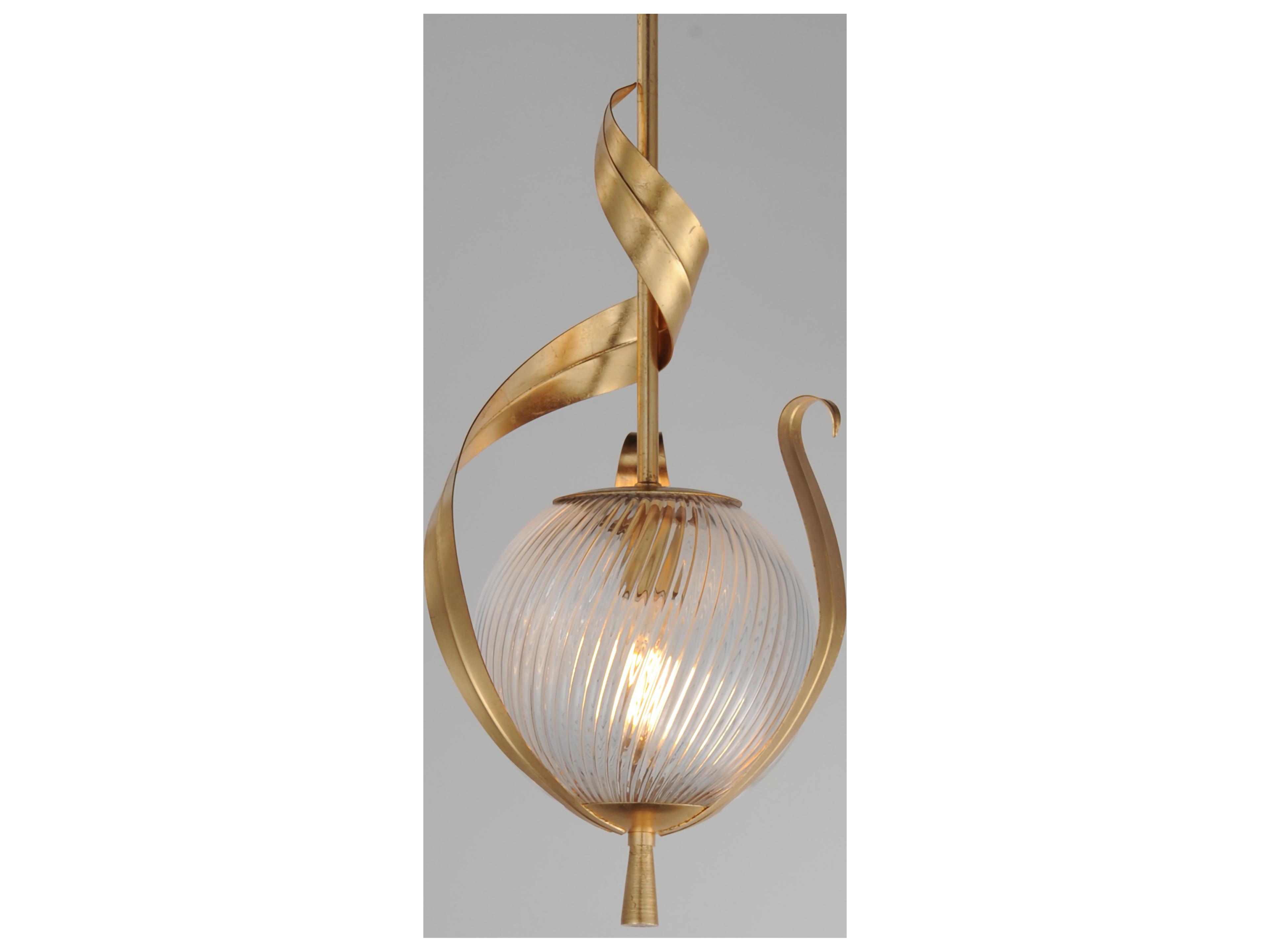Maxim Lighting Firenze 1- Light Gold Leaf Globe Pendant