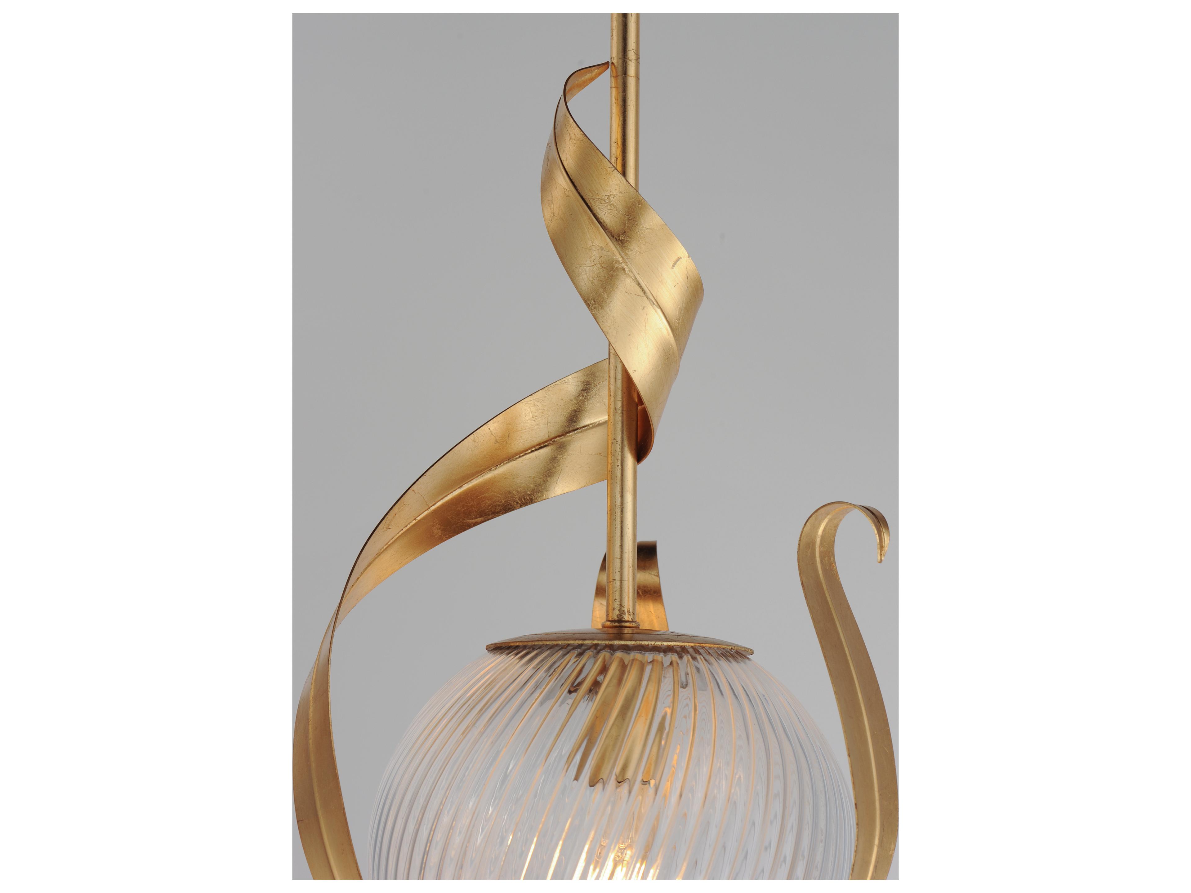 Maxim Lighting Firenze 1- Light Gold Leaf Globe Pendant