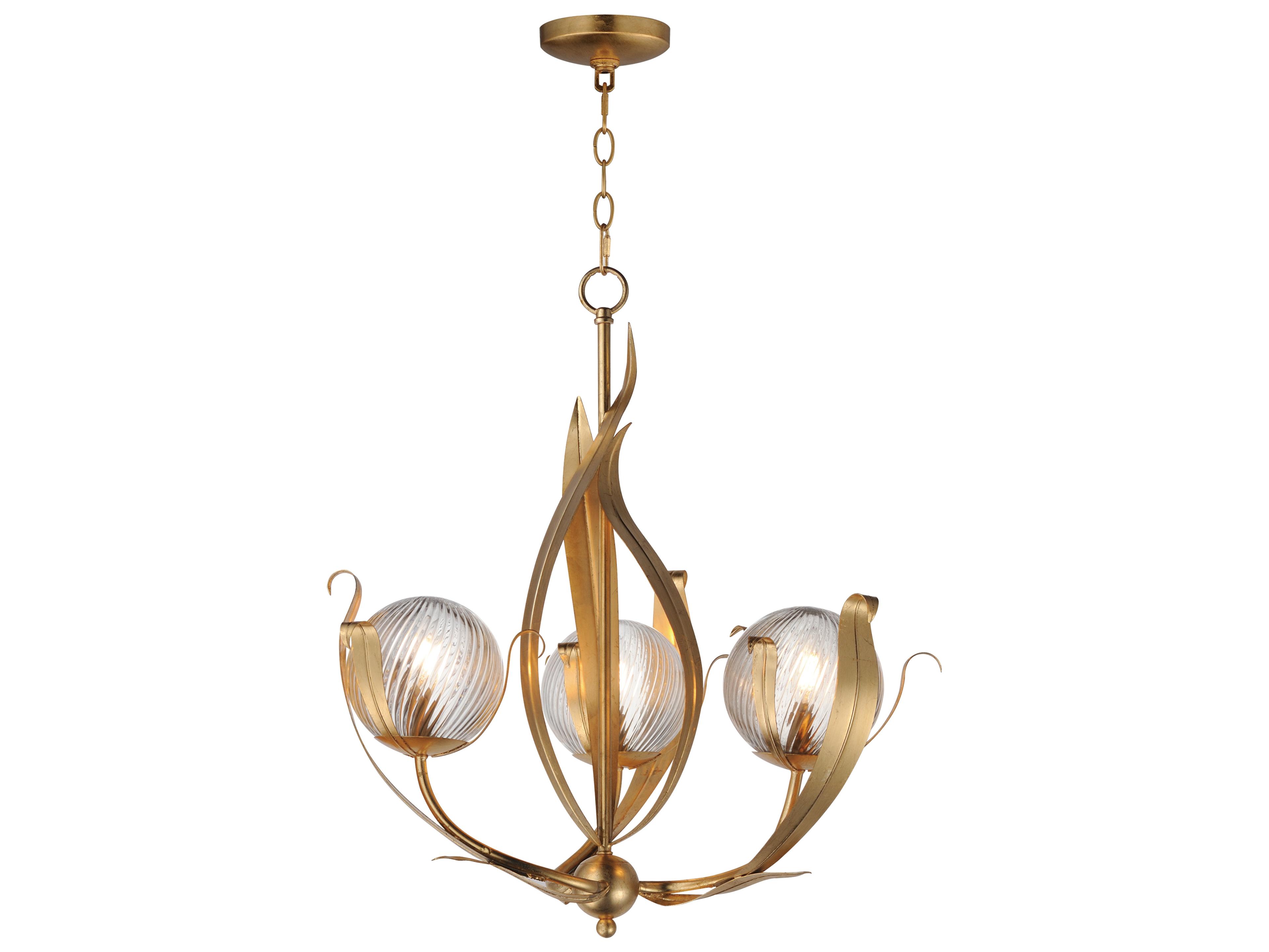 Firenze 3- Light Gold Leaf Globe Pendant