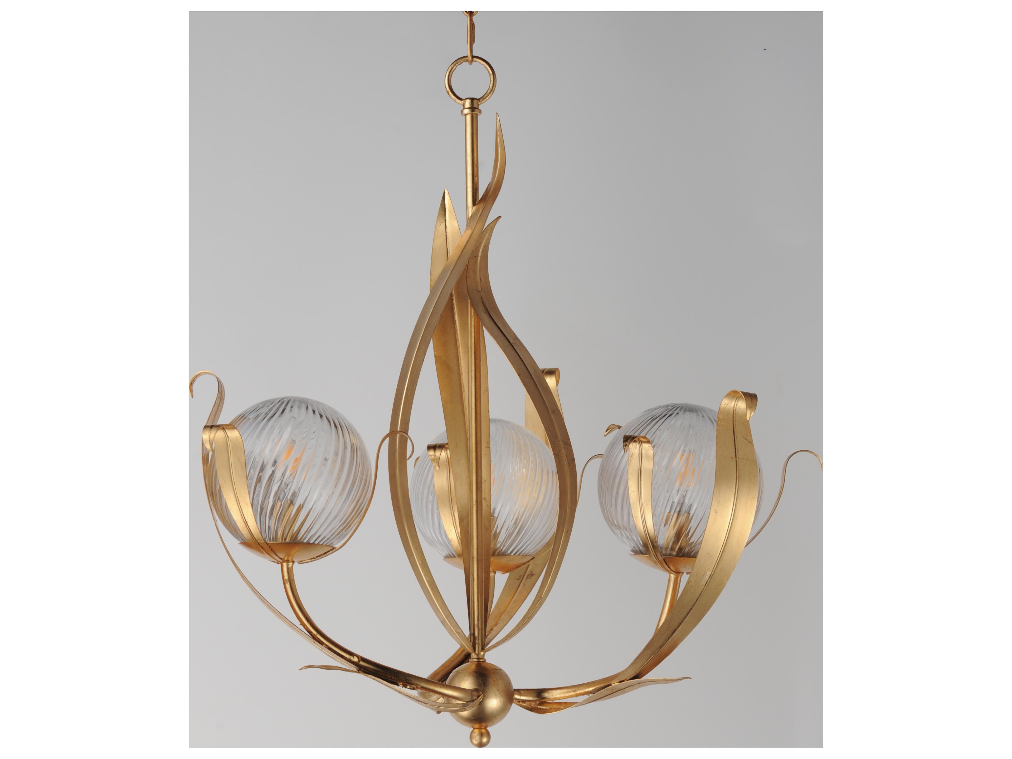 Maxim Lighting Firenze 3- Light Gold Leaf Globe Pendant