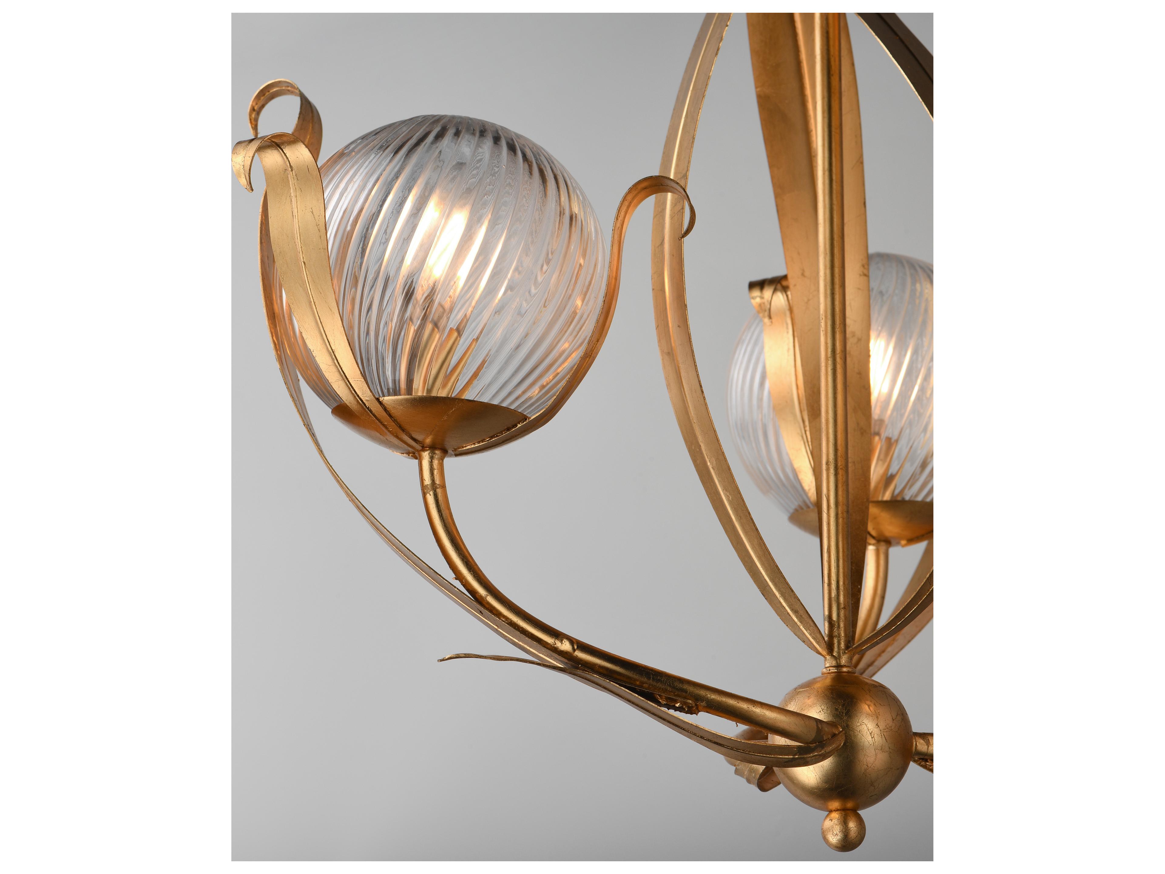 Maxim Lighting Firenze 3- Light Gold Leaf Globe Pendant