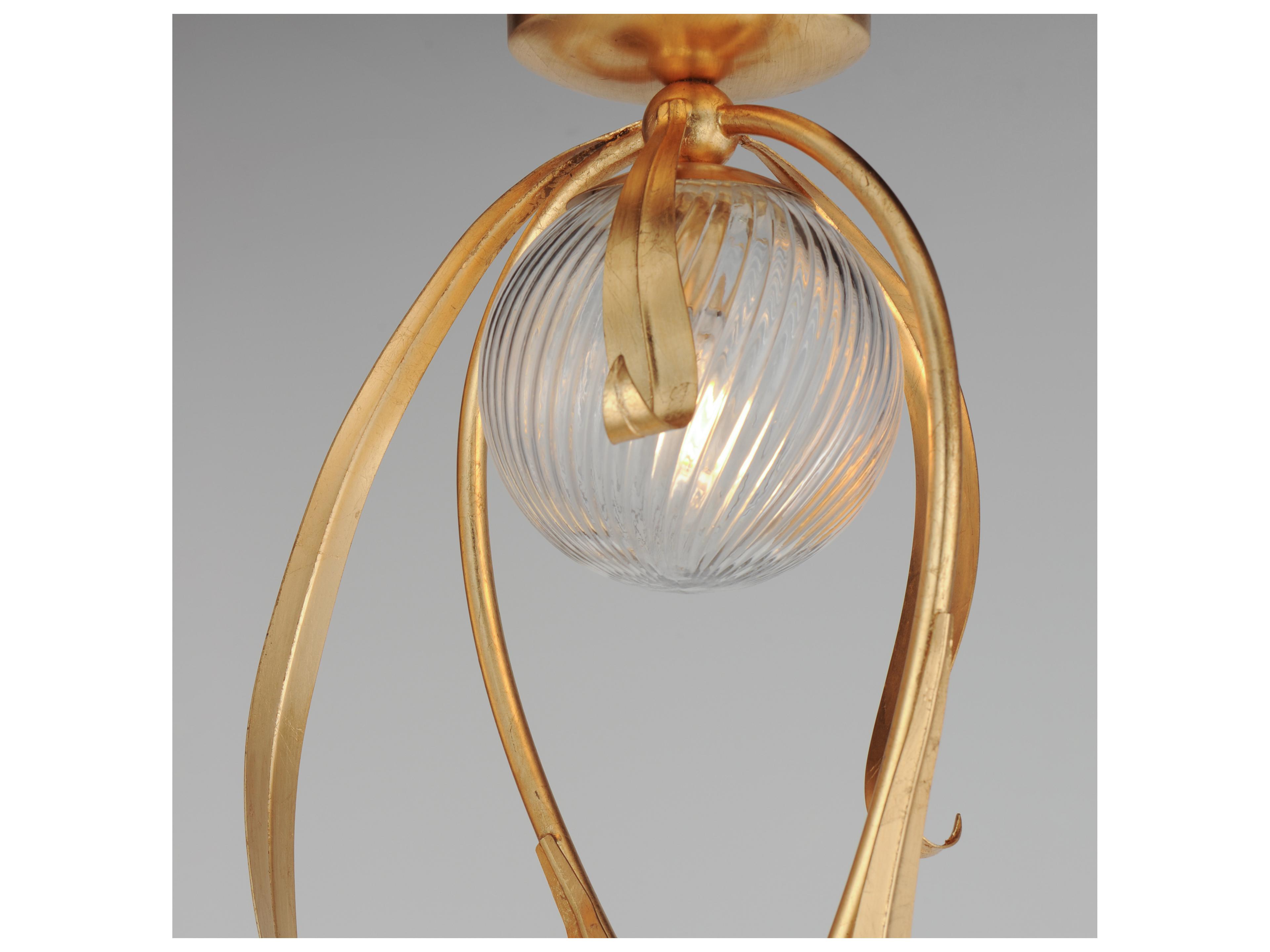 Maxim Lighting Firenze 3- Light Gold Leaf Globe Flush Mount