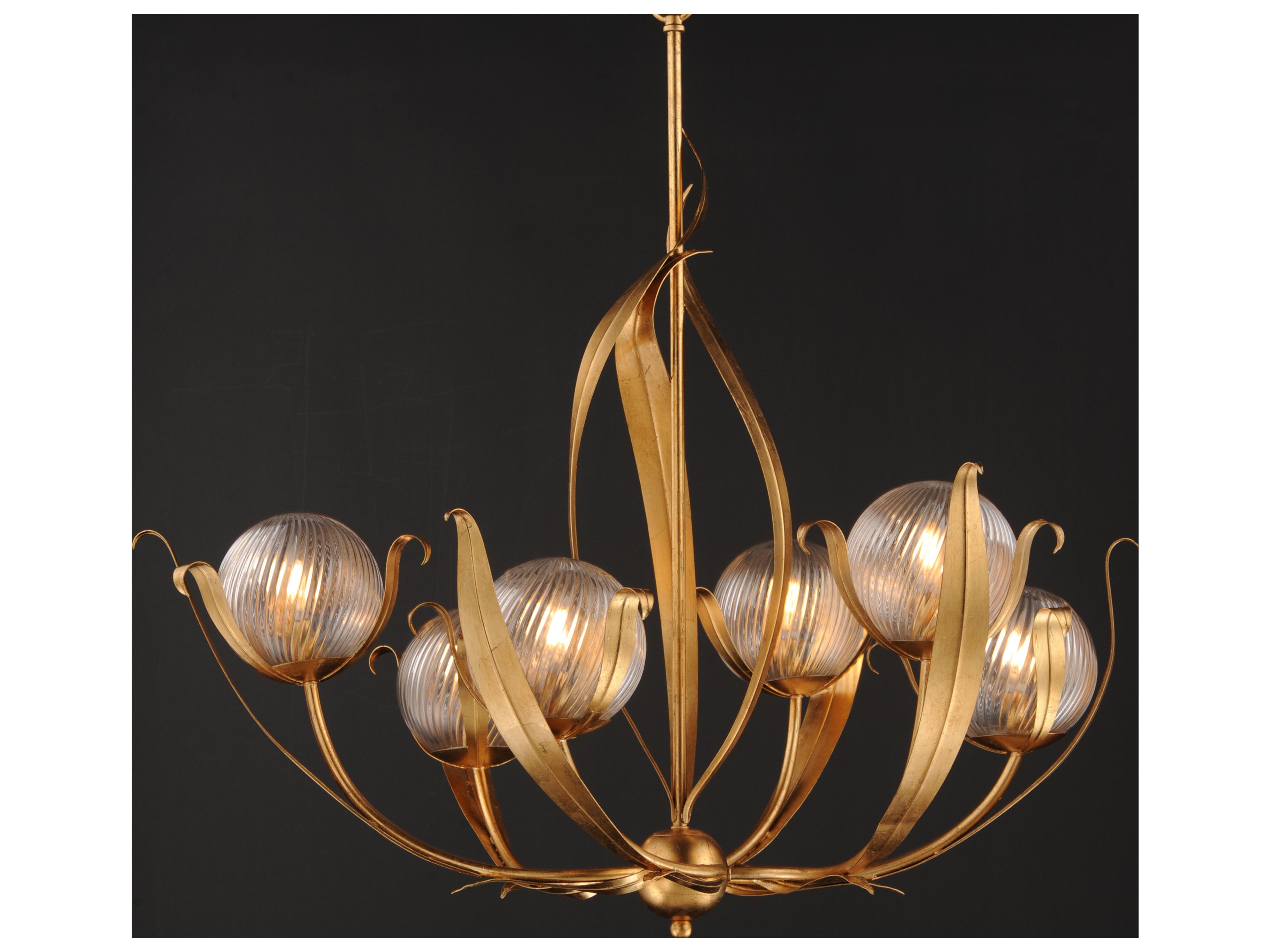 Maxim Lighting Firenze 6- Light Gold Leaf Globe Chandelier
