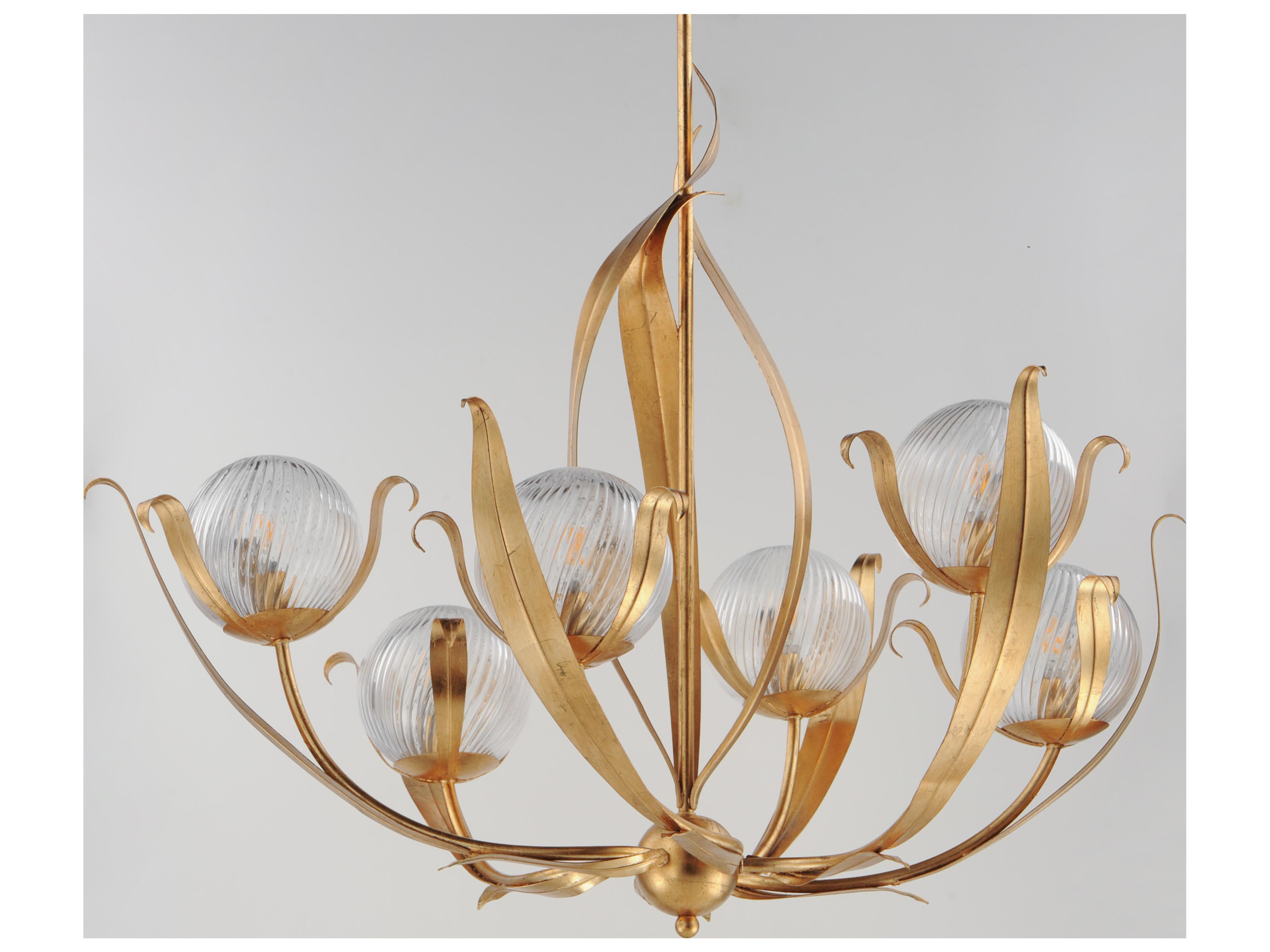 Maxim Lighting Firenze 6- Light Gold Leaf Globe Chandelier