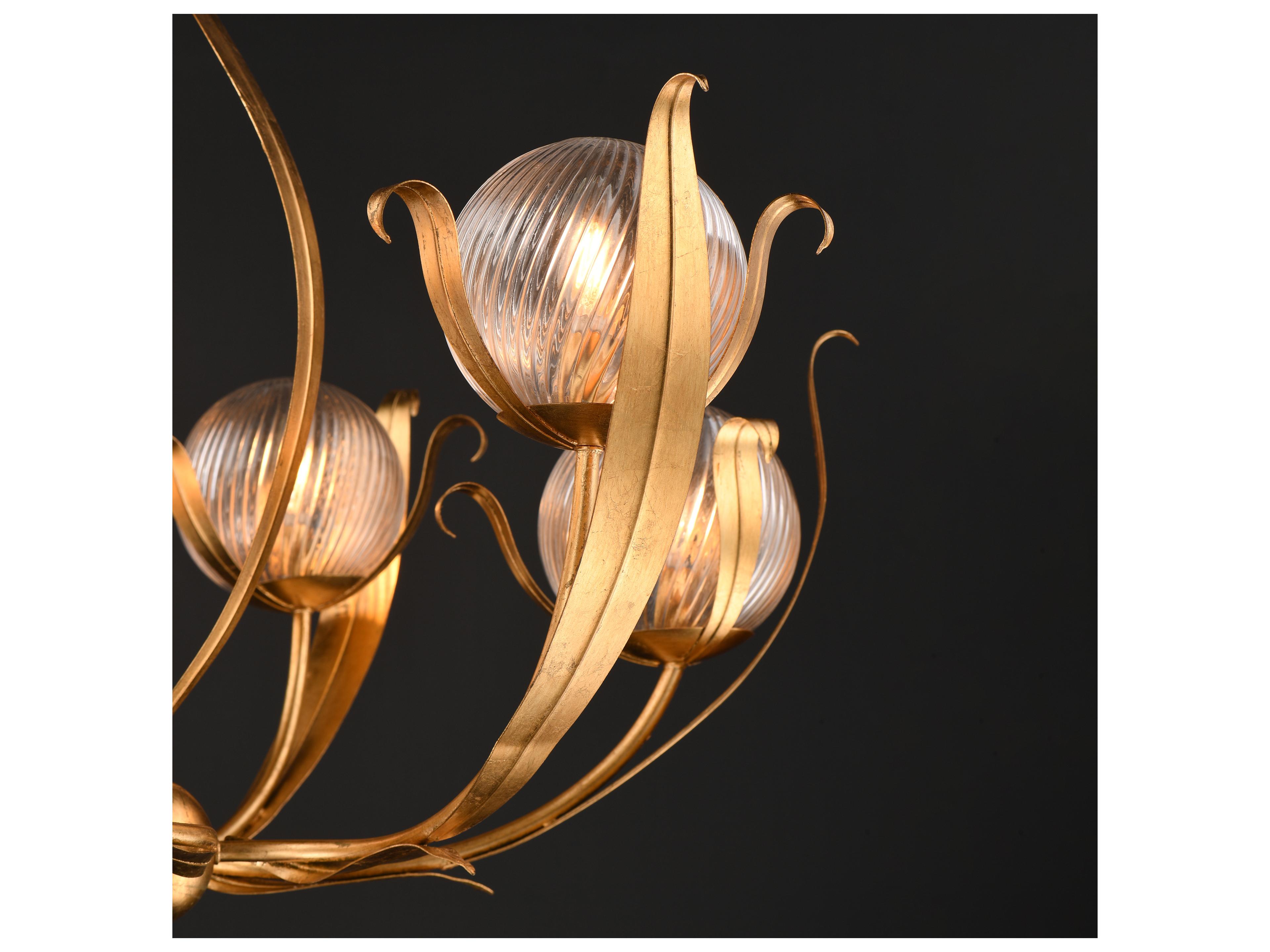 Maxim Lighting Firenze 6- Light Gold Leaf Globe Chandelier