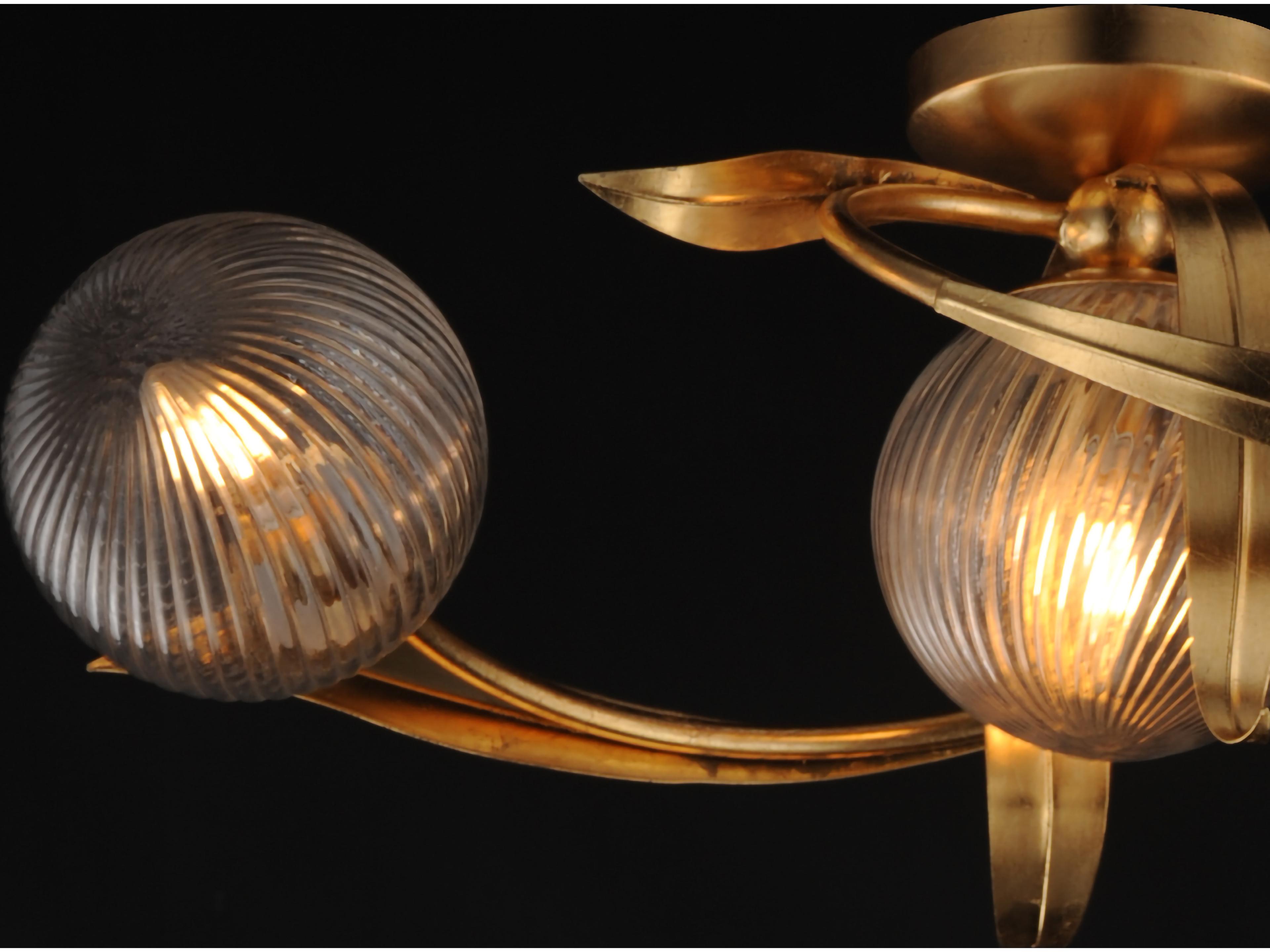 Maxim Lighting Firenze 3- Light Gold Leaf Globe Flush Mount