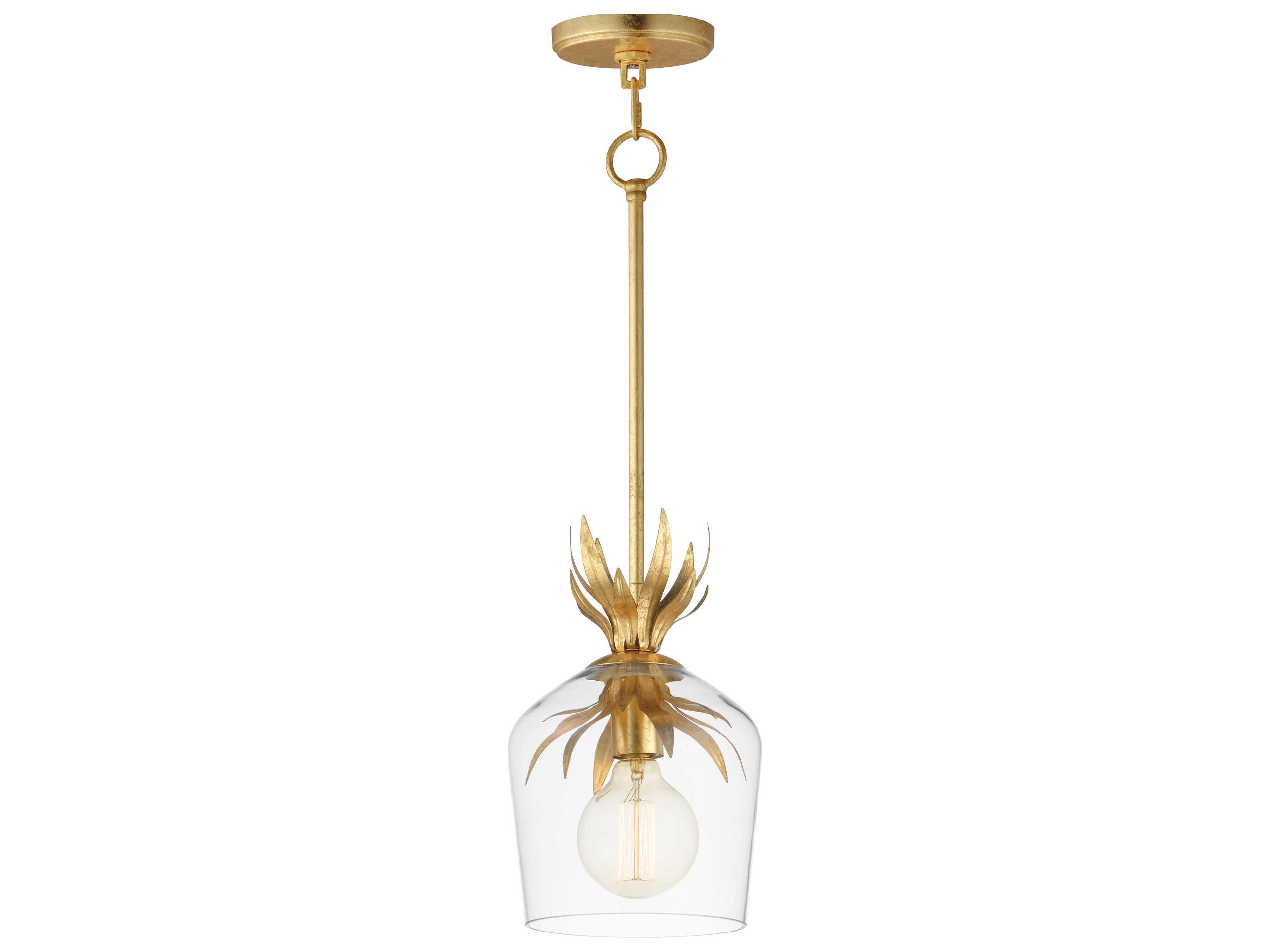 Paloma 1-Light Gold Leaf Bell Mini Pendant