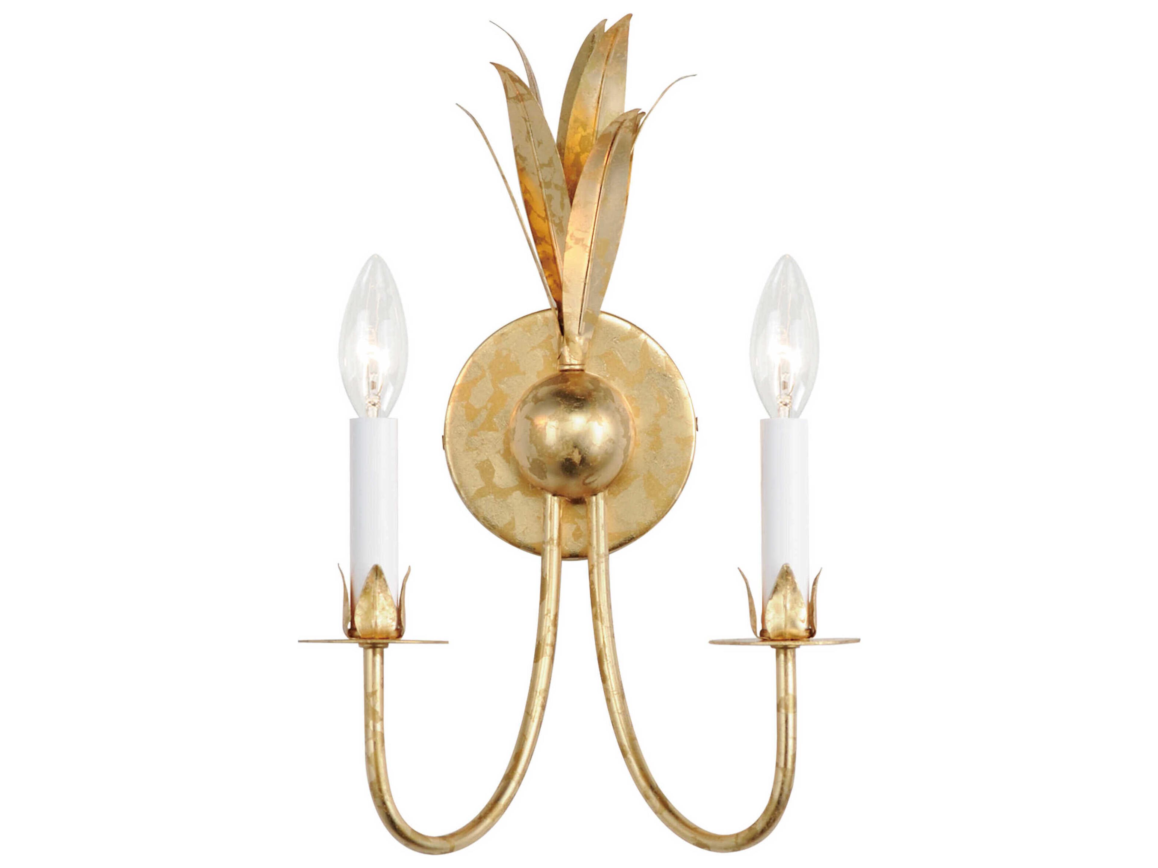 Paloma 2-Light Gold Leaf Wall Sconce