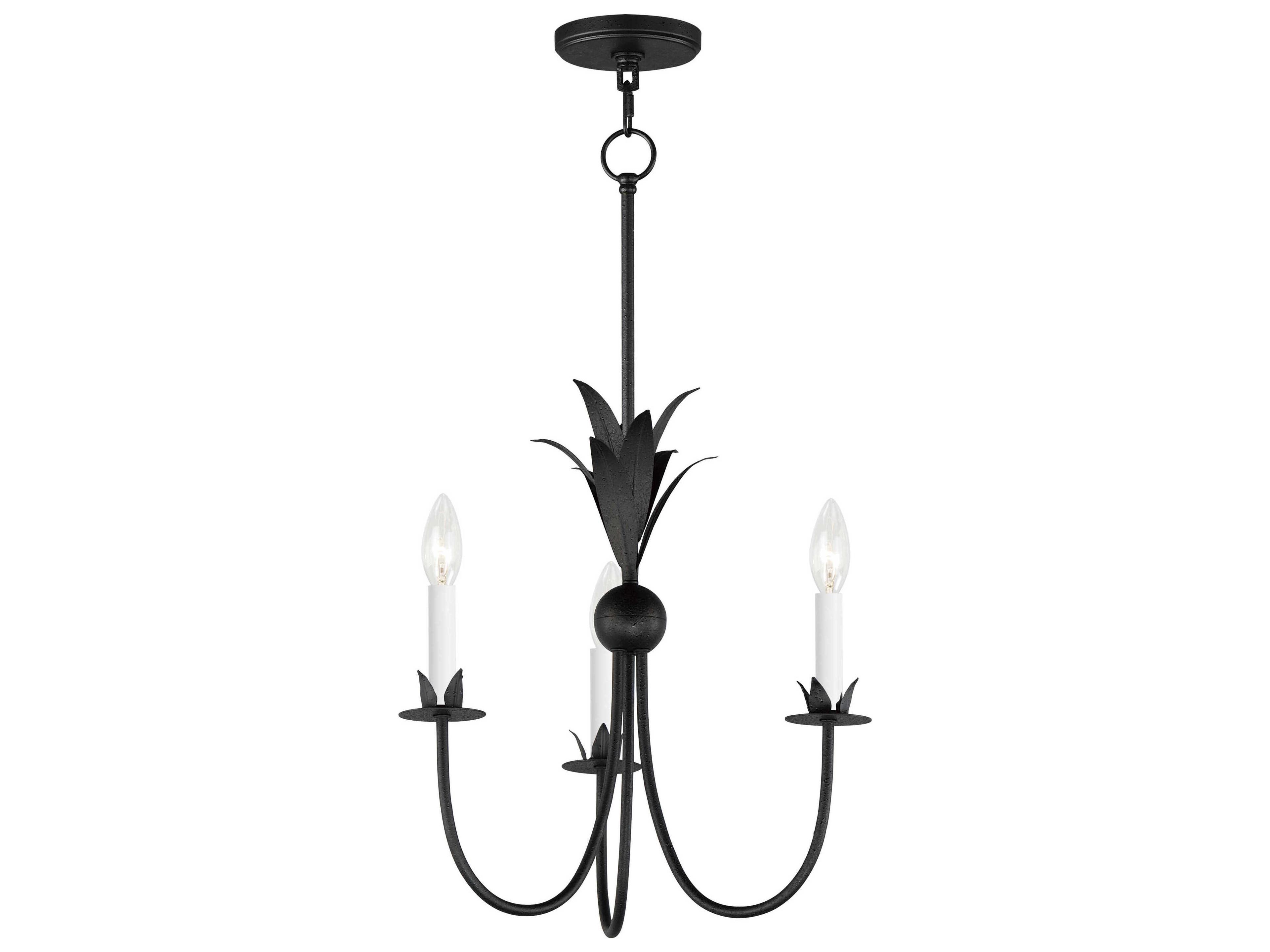 Paloma 3-Light Anthracite Black Candelabra Chandelier