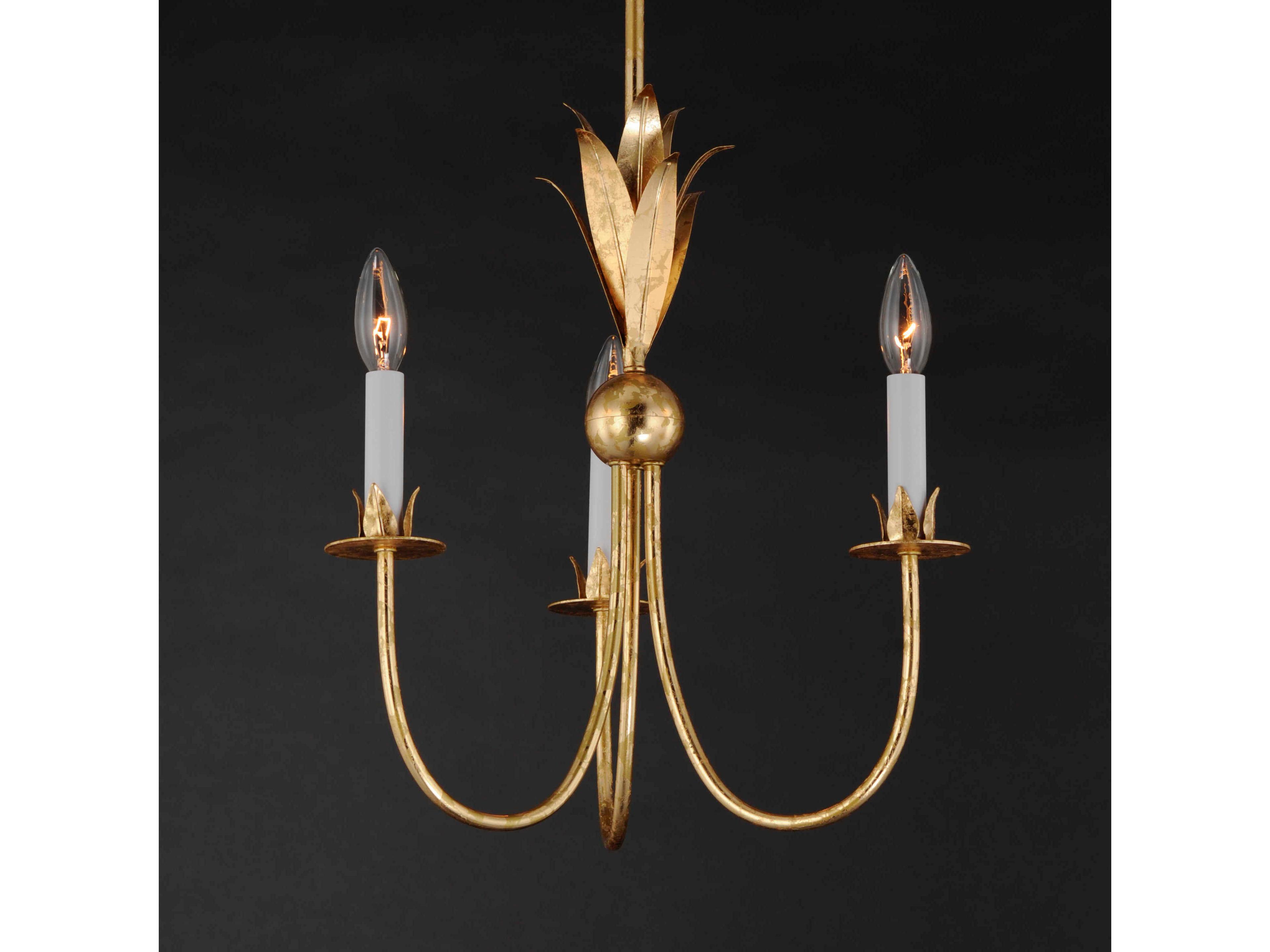 Maxim Lighting Paloma 3-Light Gold Leaf Candelabra Chandelier