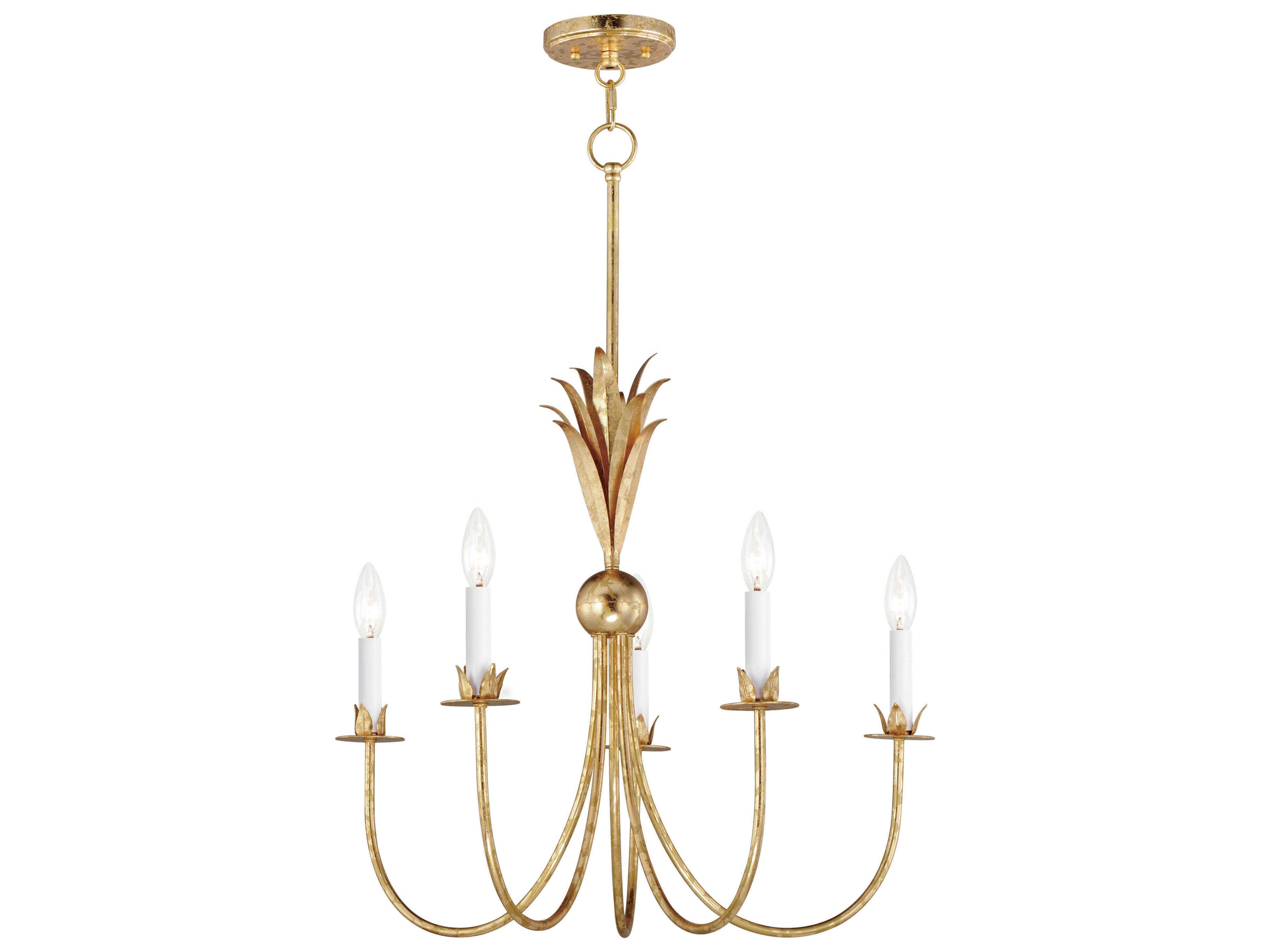 Paloma 5-Light Gold Leaf Candelabra Chandelier