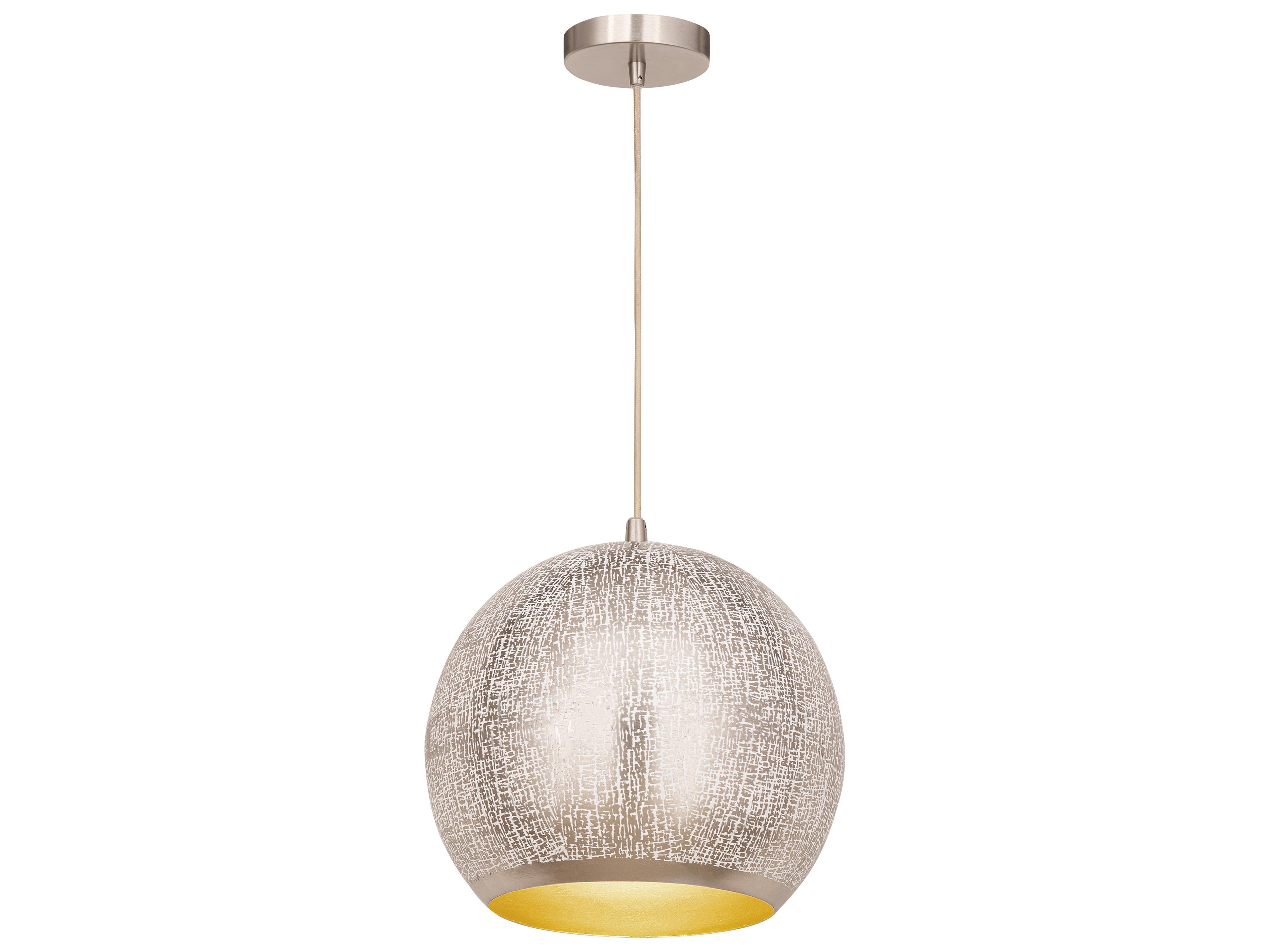 Aurelia 1- Light Arctic White Nickel Globe Pendant